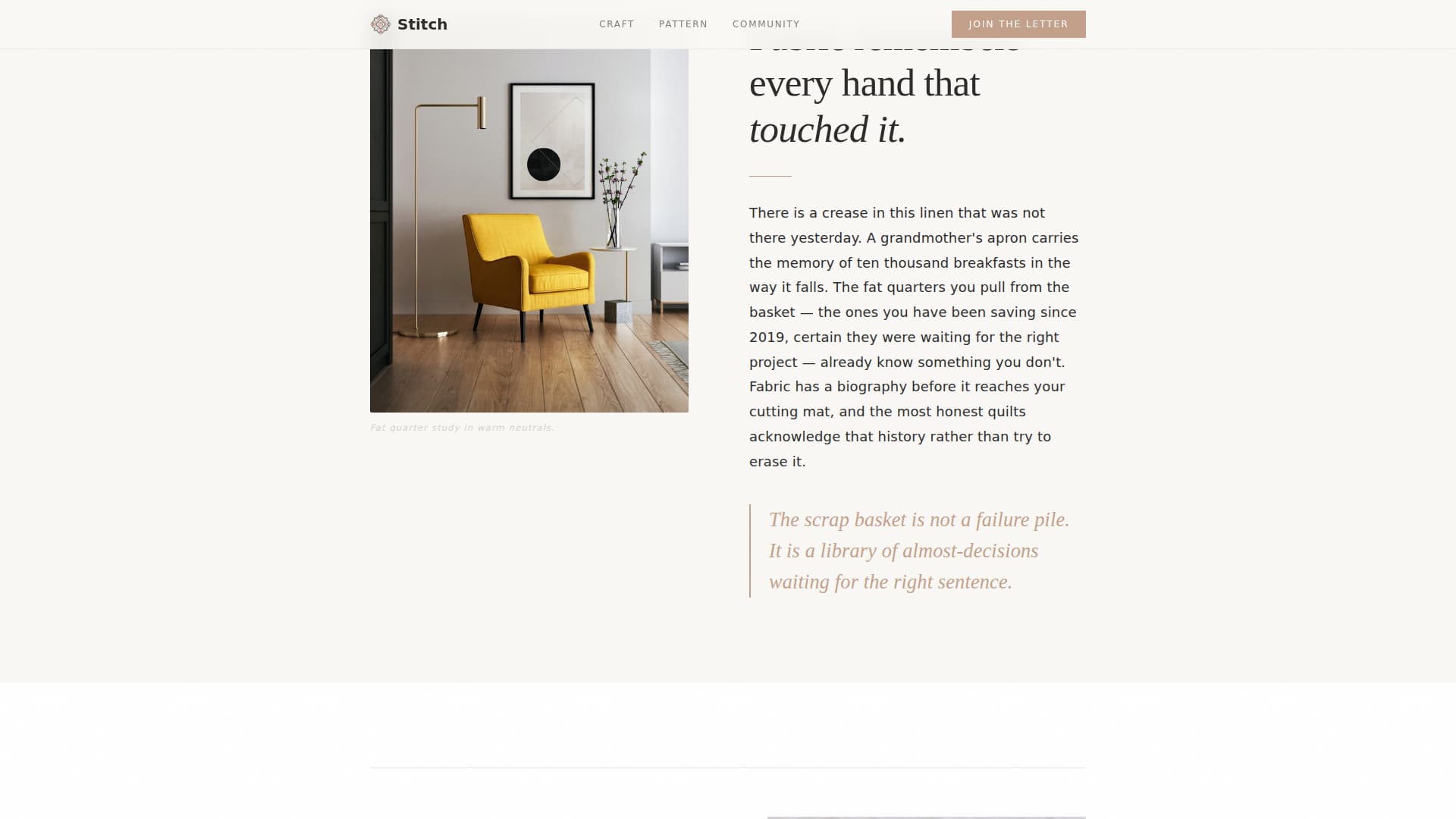 Quilting & Sewing Content Blog Website Template