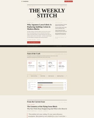 Quilting & Sewing Content Specialist Blog Website Template