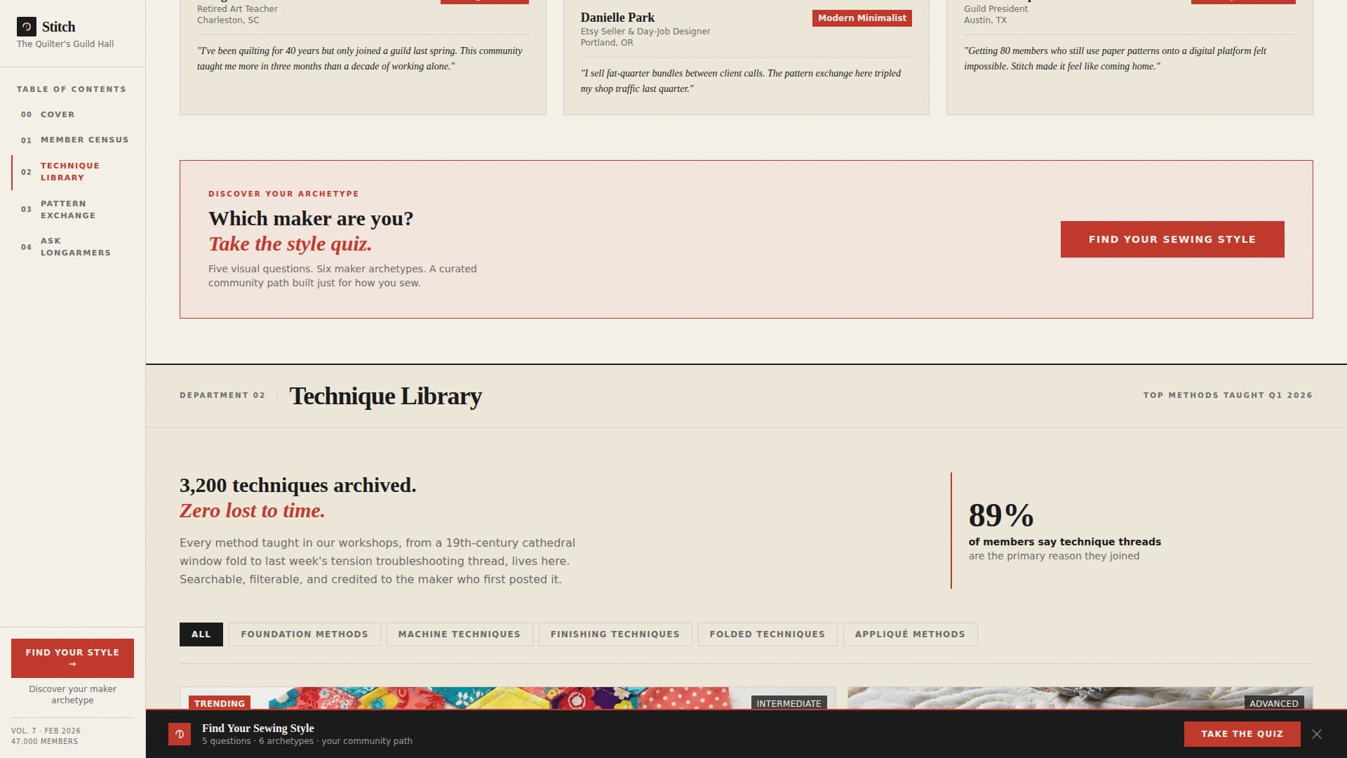 Quilting & Sewing Content Advanced Blog Website Template