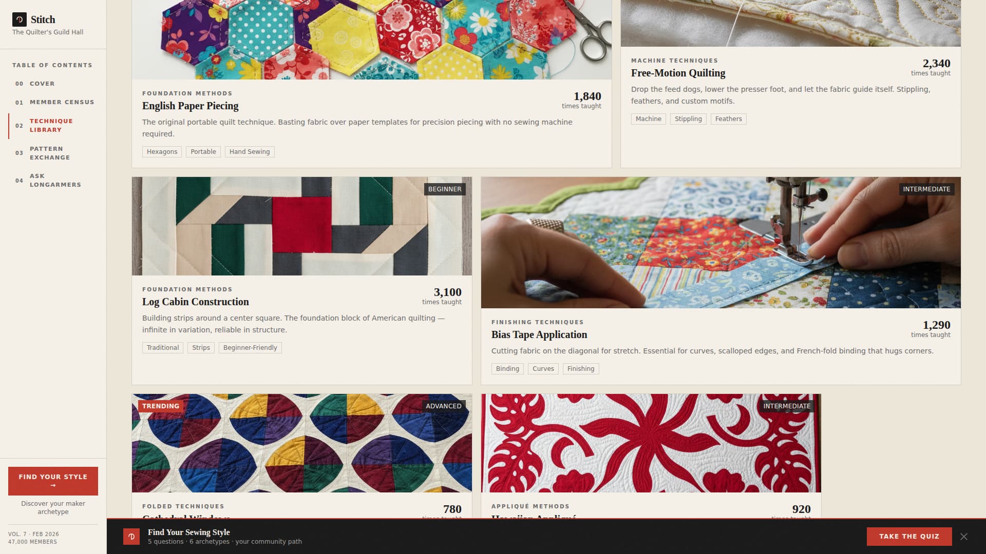 Quilting & Sewing Content Advanced Blog Website Template