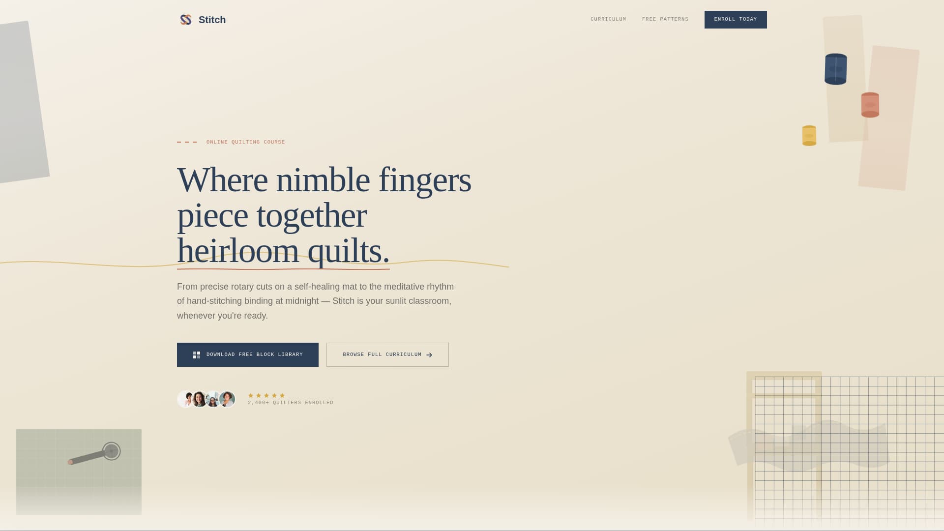 Quilting & Sewing Content Complete Blog Website Template