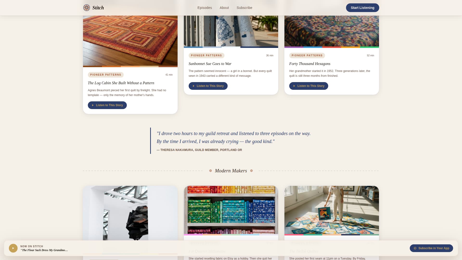 Quilting & Sewing Content Professional Website Template