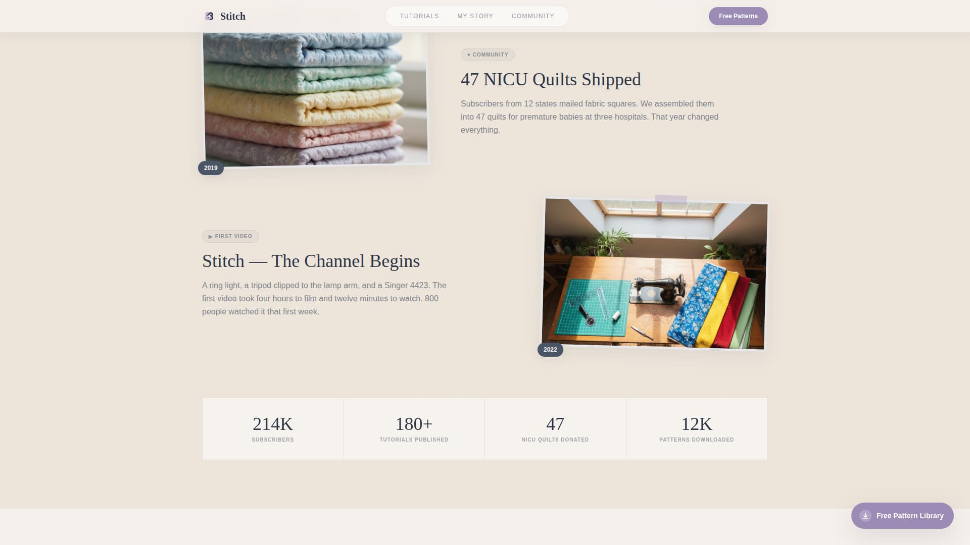Quilting & Sewing Content Specialist Professional Website Template