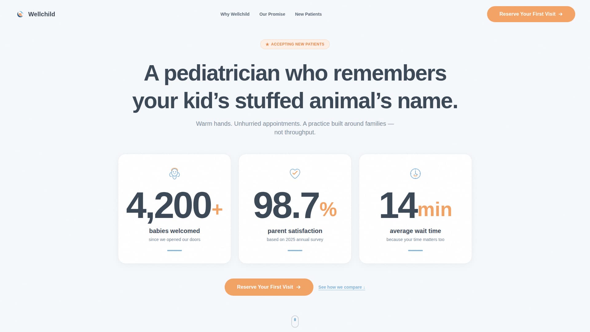 Wellchild - Trusted Pediatrician Landing Page Template