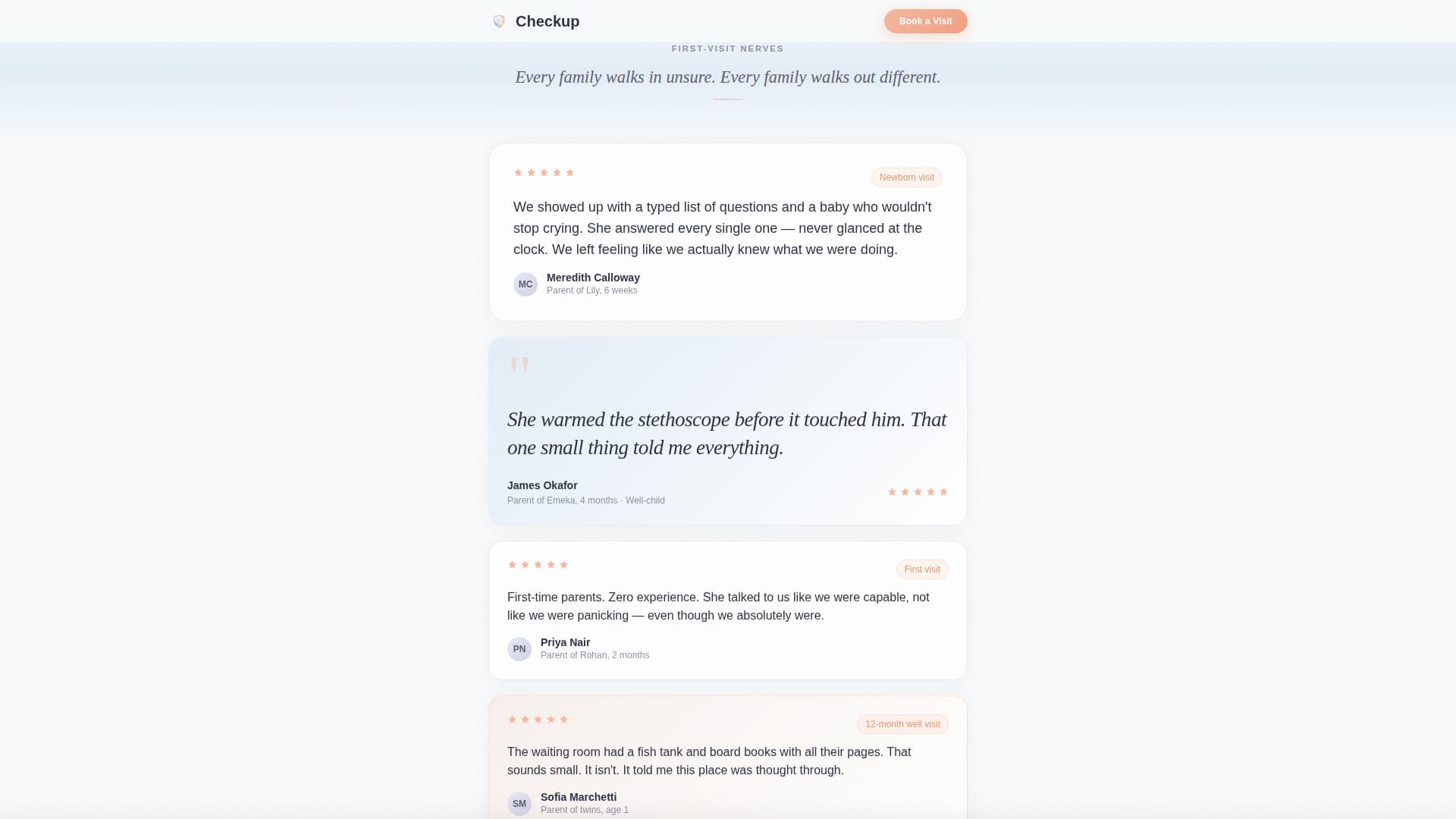 Checkup - Trusted Pediatrician Landing Page Template