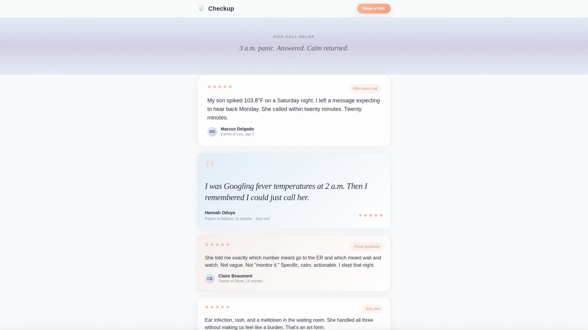 Checkup - Trusted Pediatrician Landing Page Template