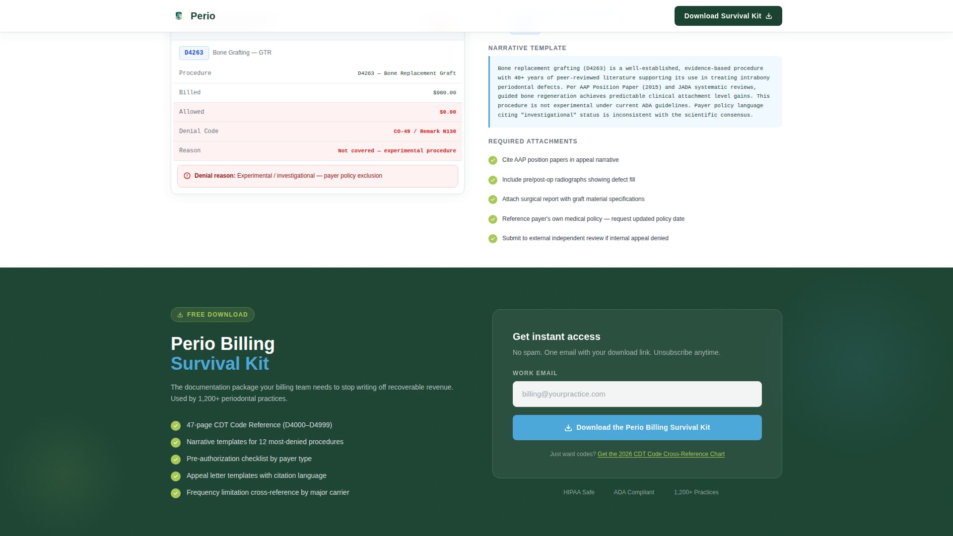 Perio - Powerful Periodontist Landing Page Template