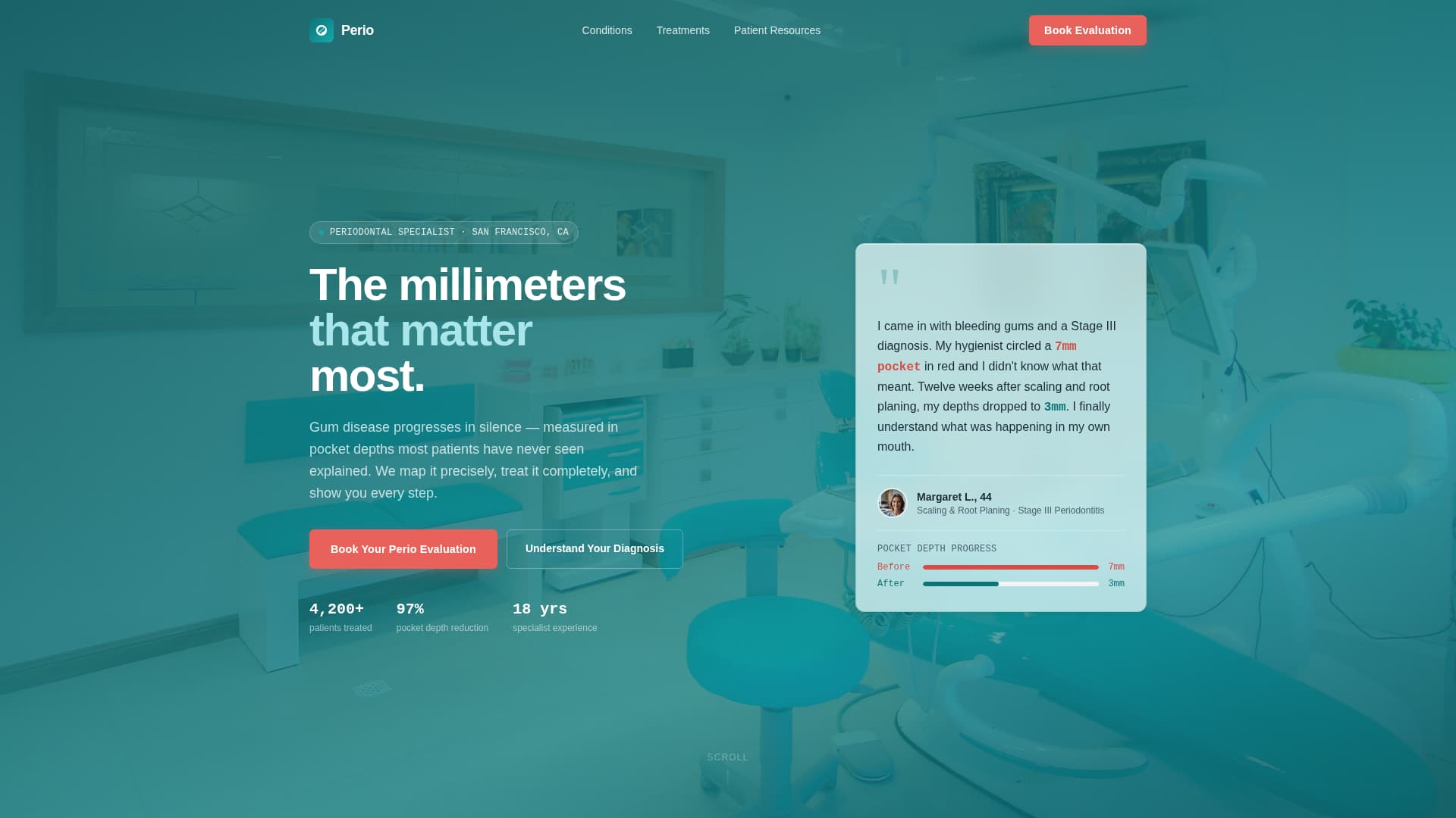 Periodontist Specialist Booking Website Template