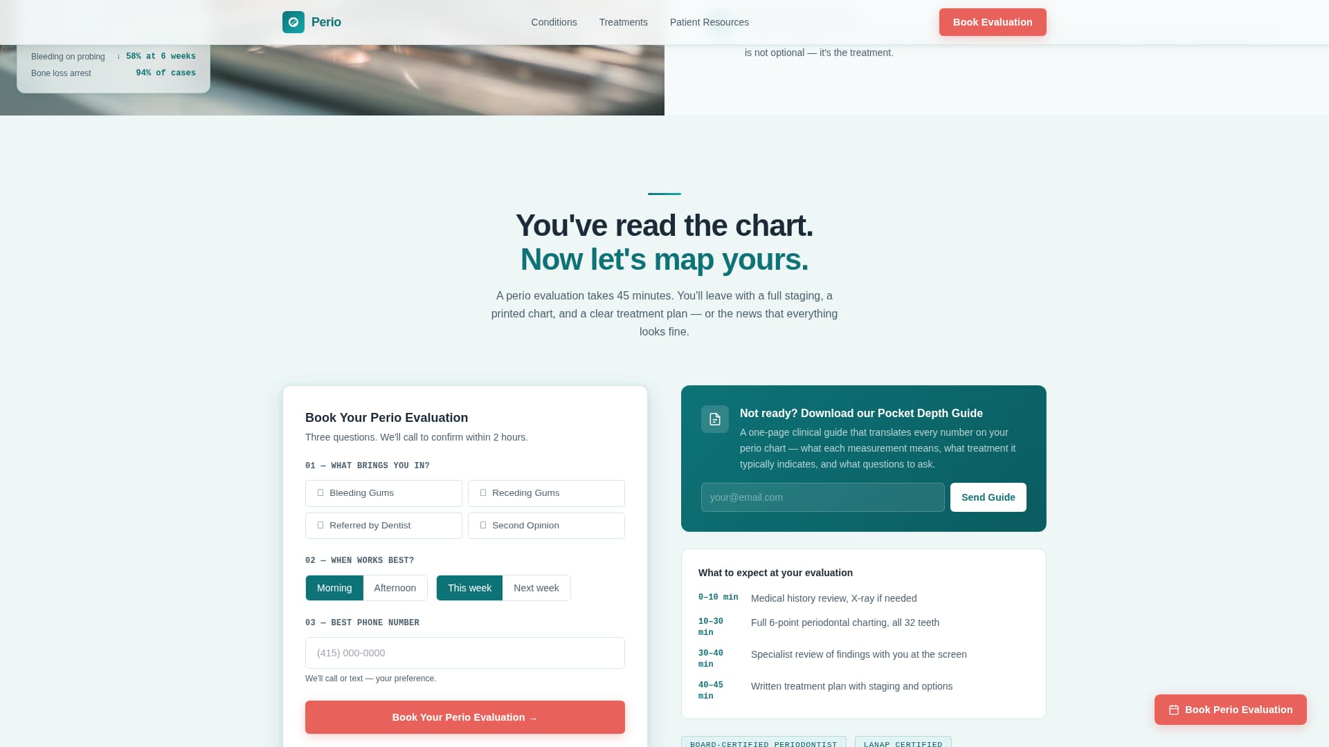 Periodontist Specialist Booking Website Template