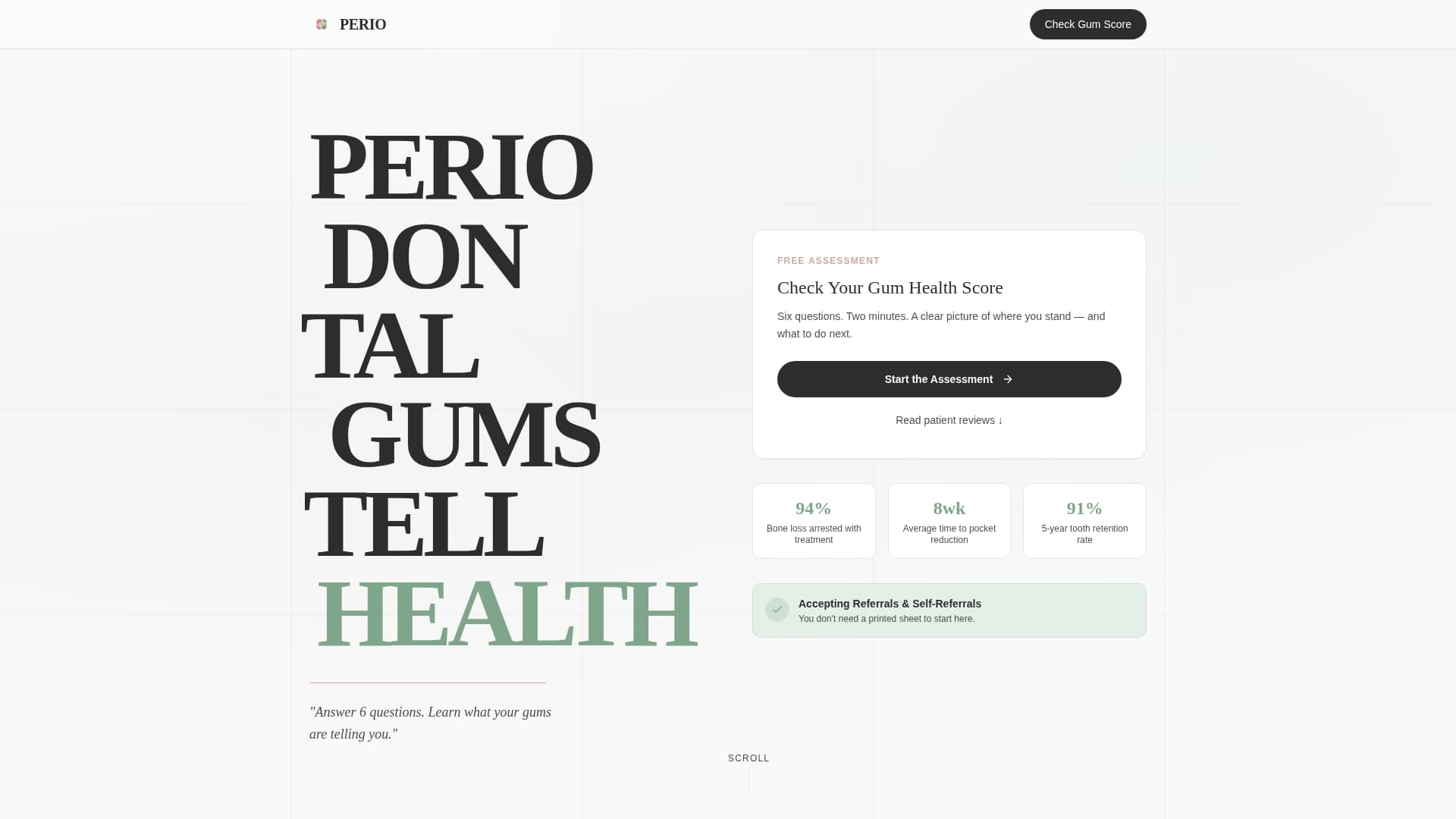 Periodontist Advanced Booking Website Template