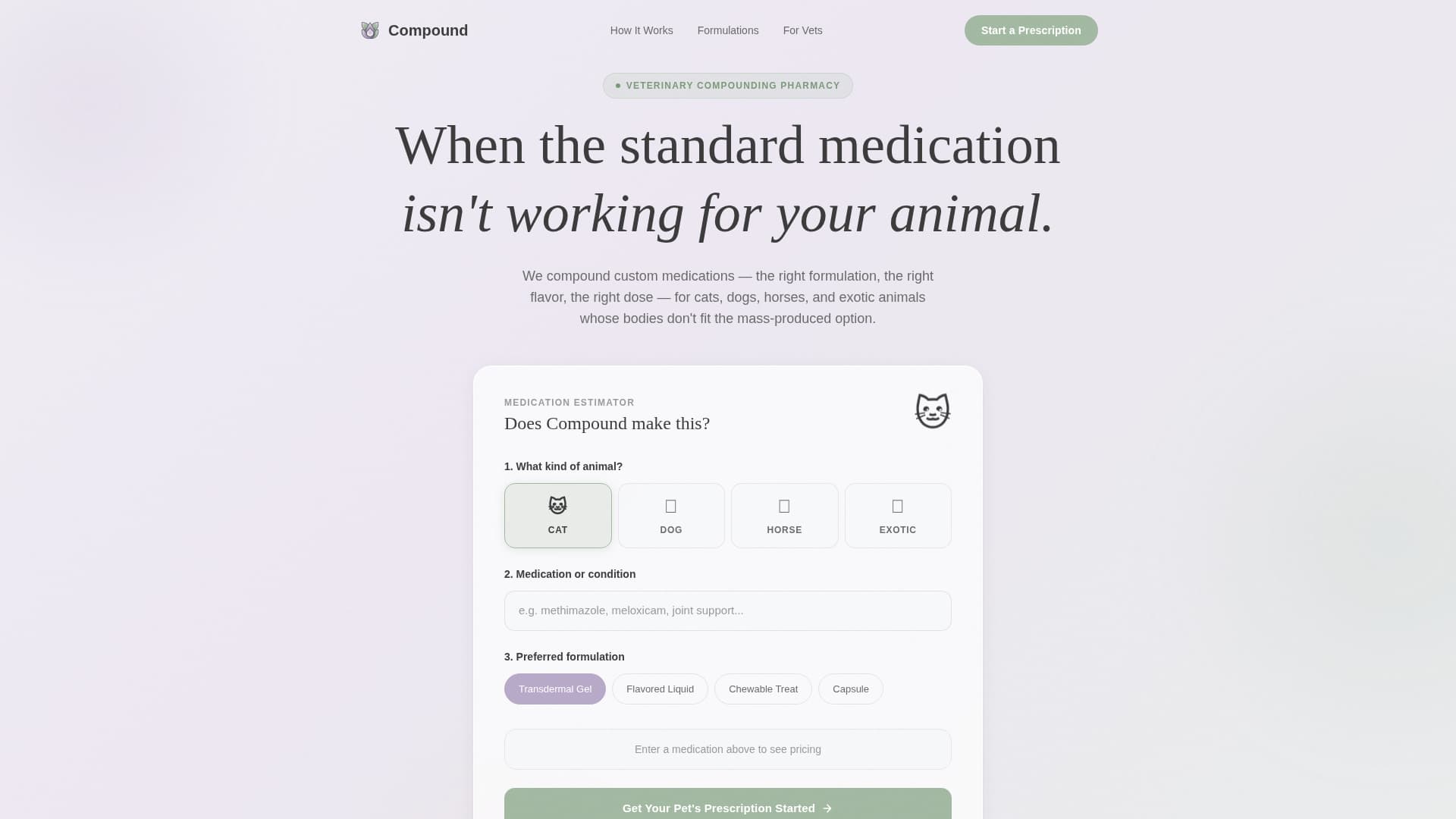 Compound - Custom Petpharmacy Landing Page Template