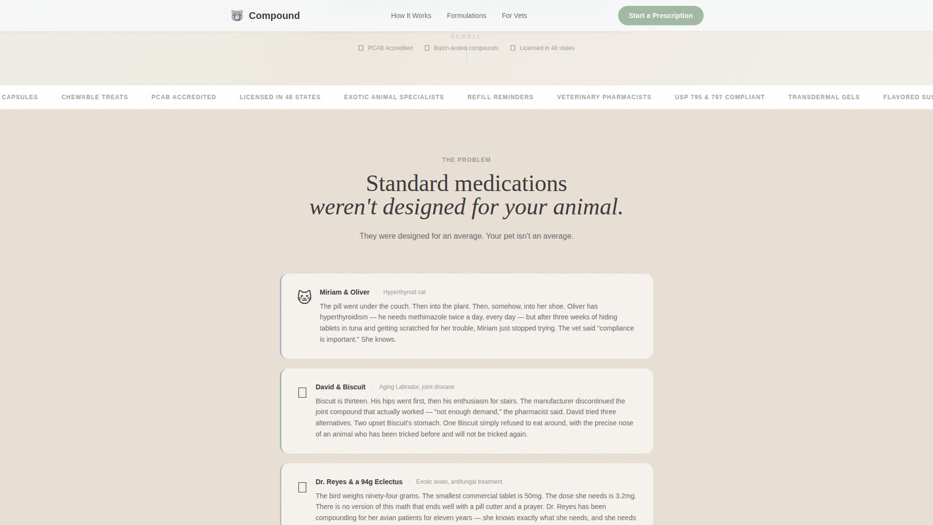 Compound - Custom Petpharmacy Landing Page Template