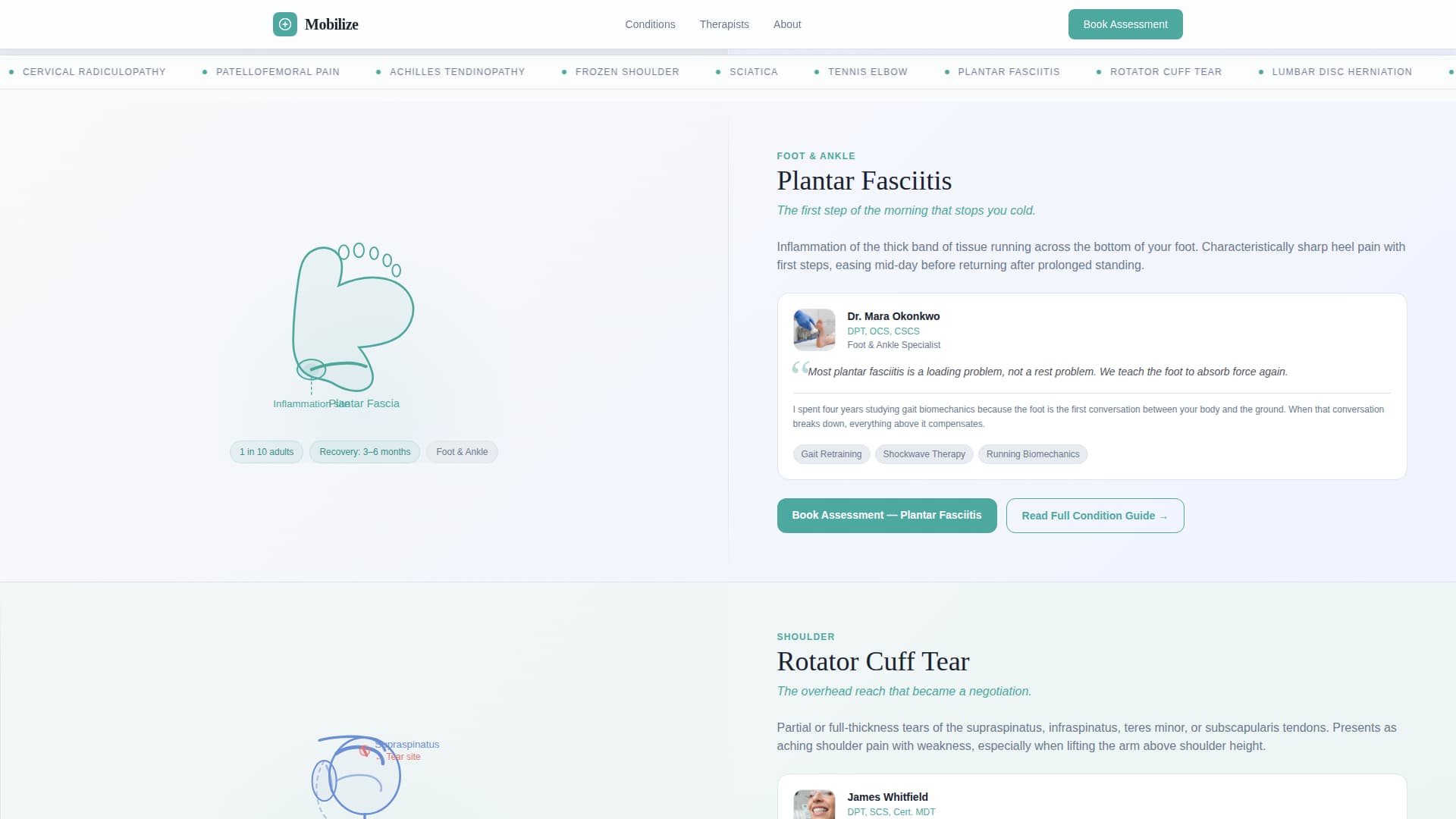 Mobilize - Trusted Physical Therapy Landing Page Template
