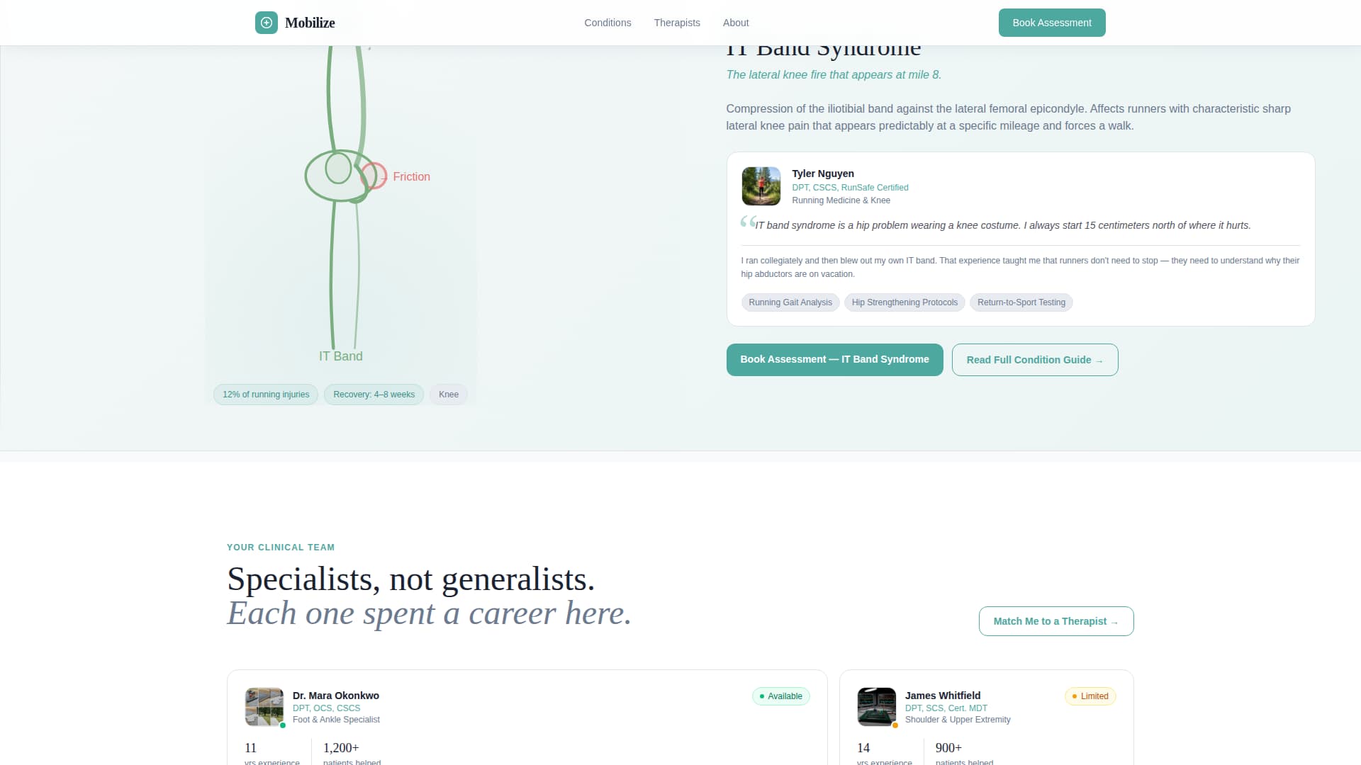 Mobilize - Trusted Physical Therapy Landing Page Template