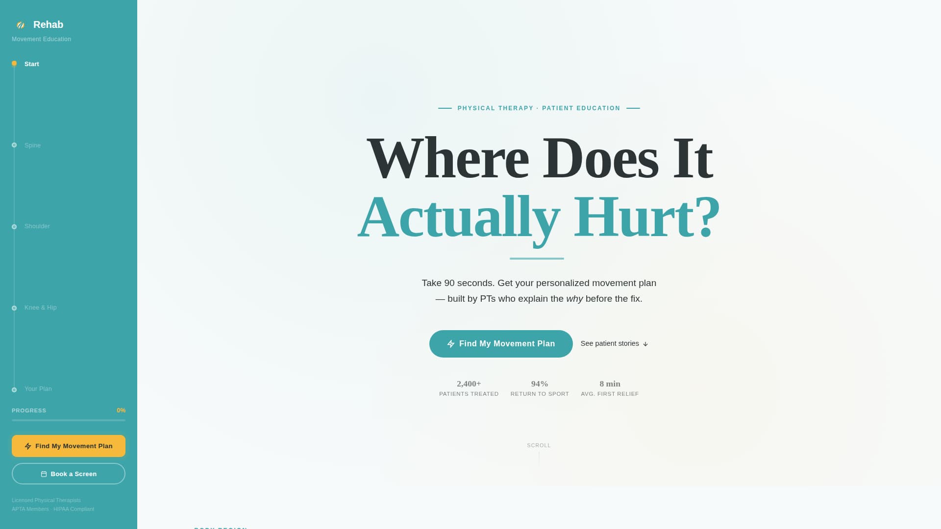 Rehab - Healing Physical Therapist Landing Page Template