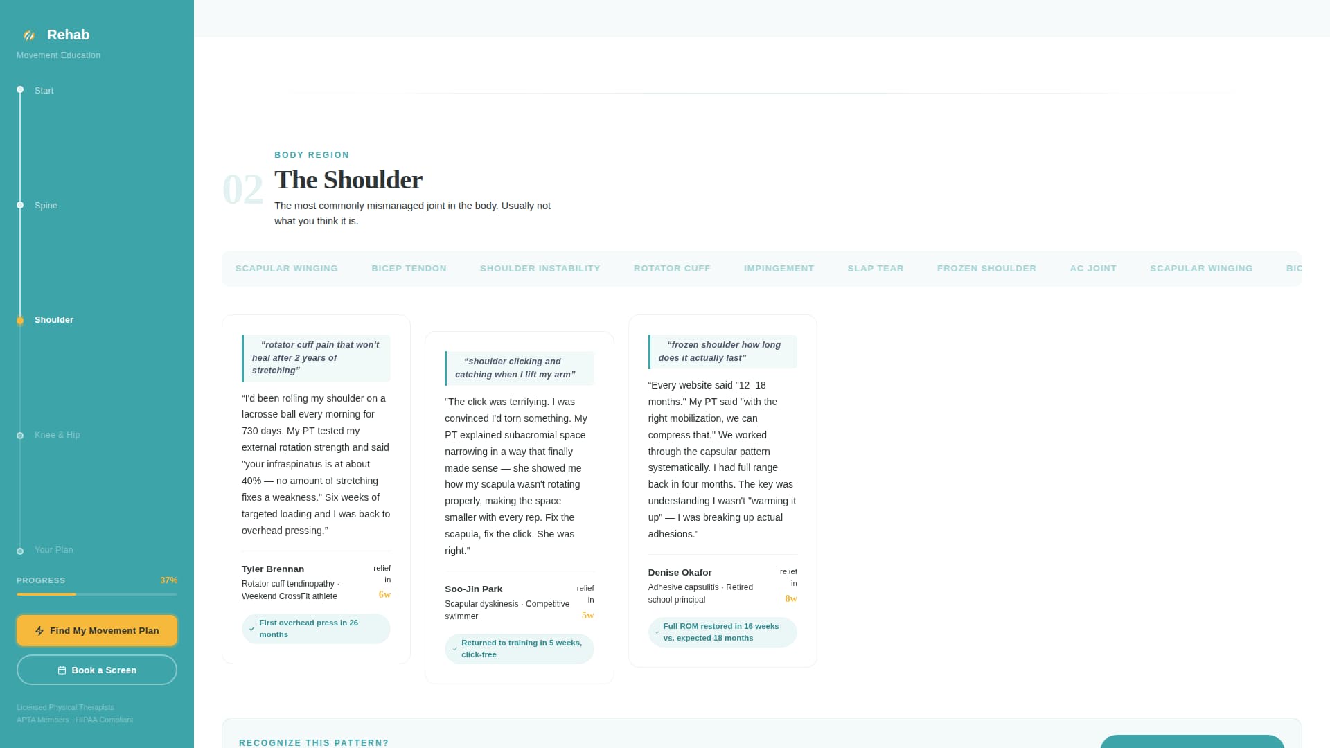 Rehab - Healing Physical Therapist Landing Page Template