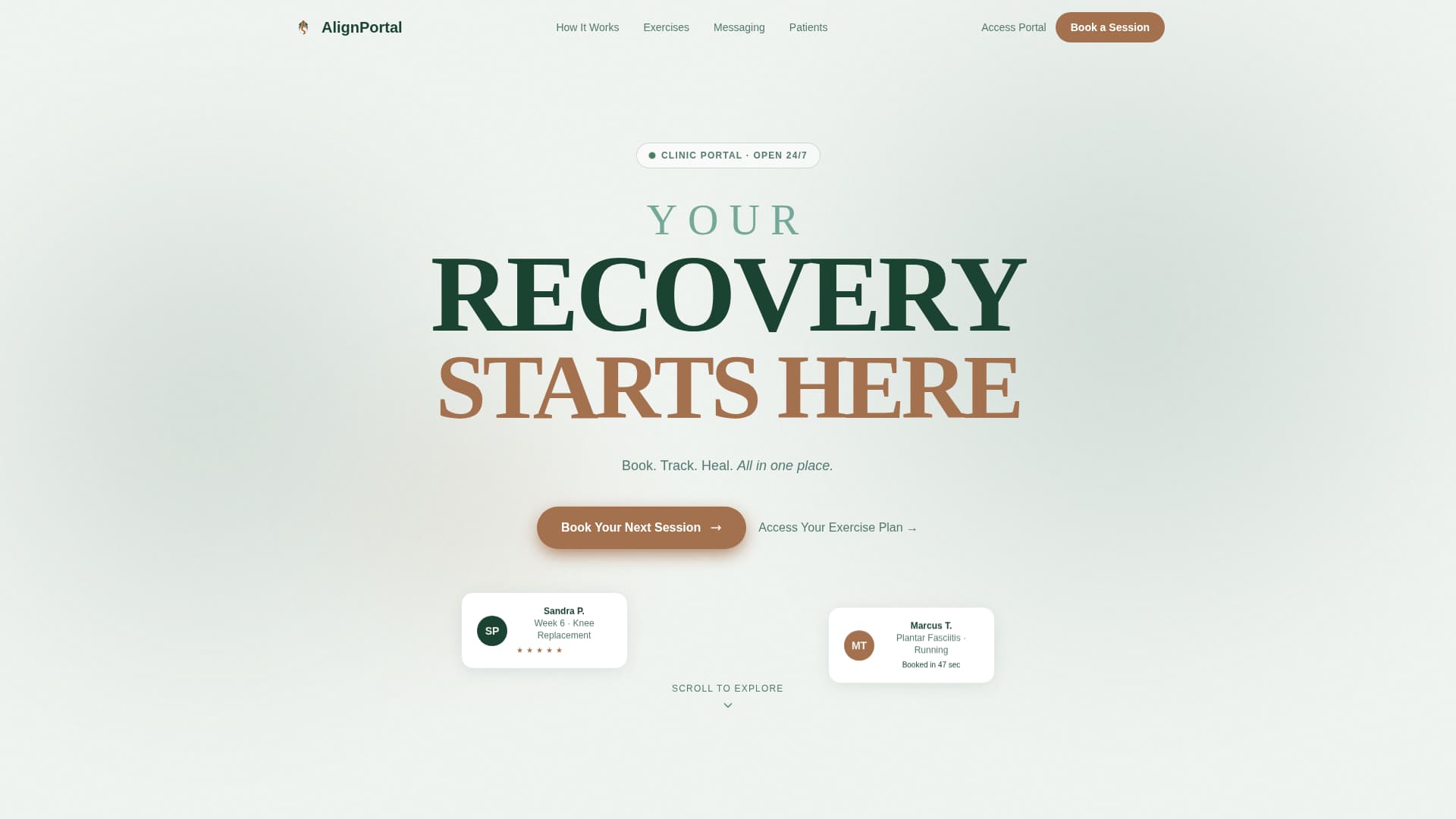 Physical Therapist Patient Booking Website Template