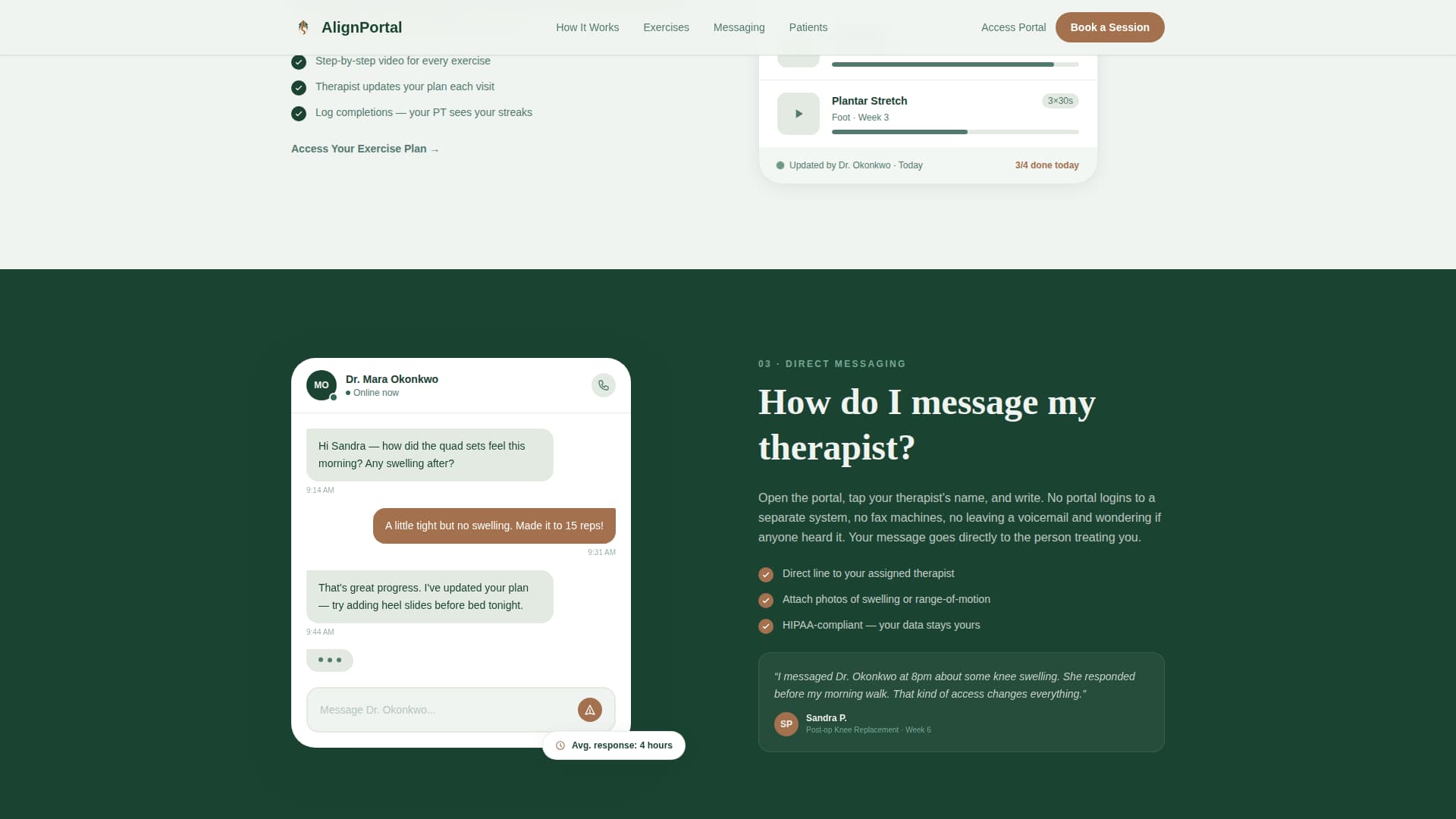 Physical Therapist Patient Booking Website Template