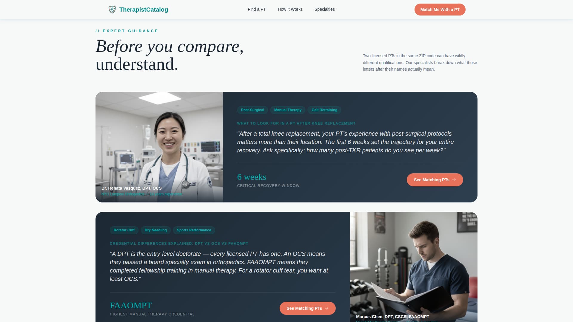 Therapist Catalog - Trusted Physical Therapist Landing Page Template