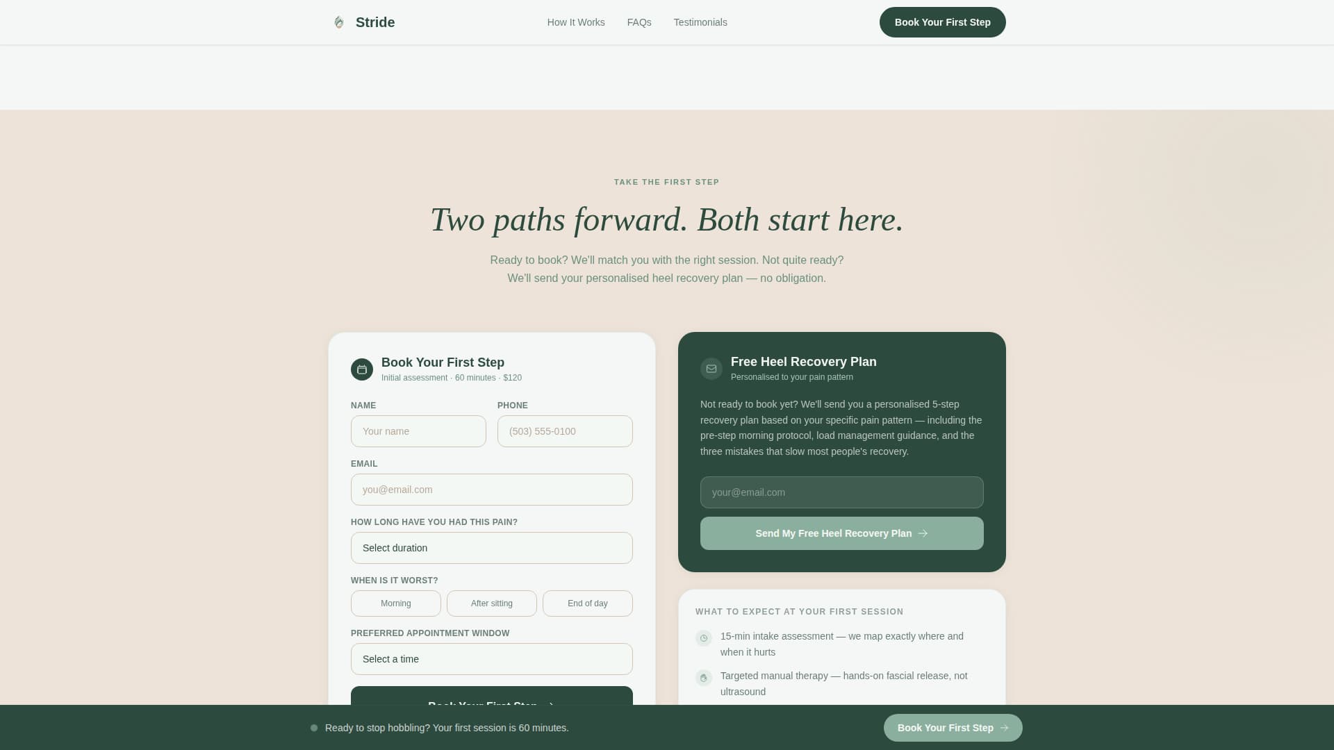 Stride - Trusted Podiatry Landing Page Template