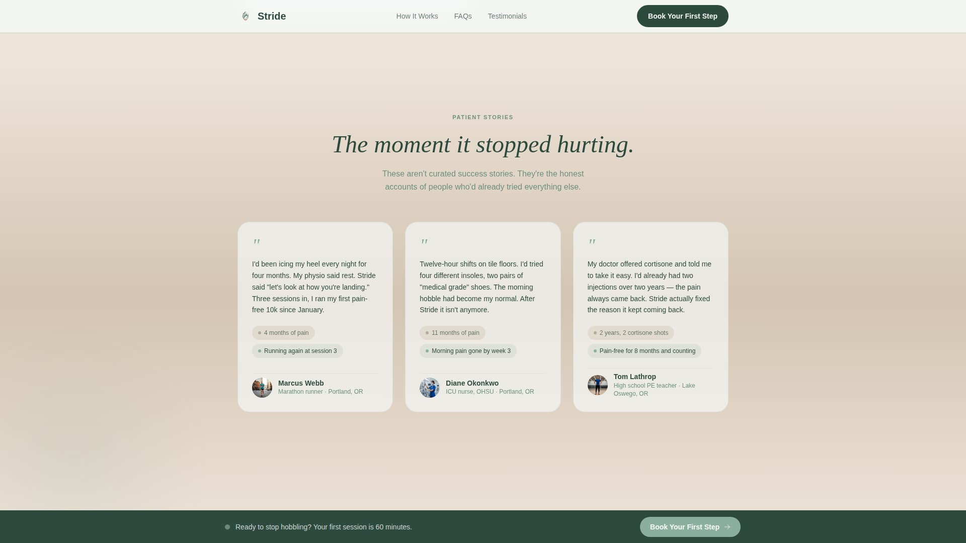 Stride - Trusted Podiatry Landing Page Template