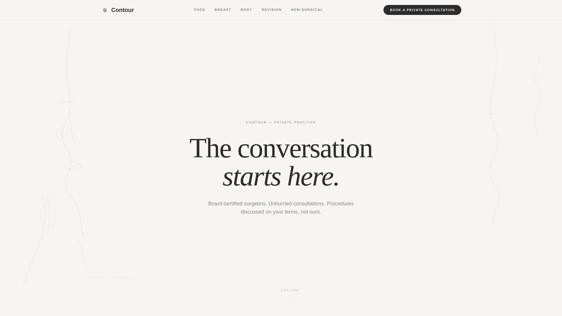 Contour - Trusted Plastic Surgeon Landing Page Template