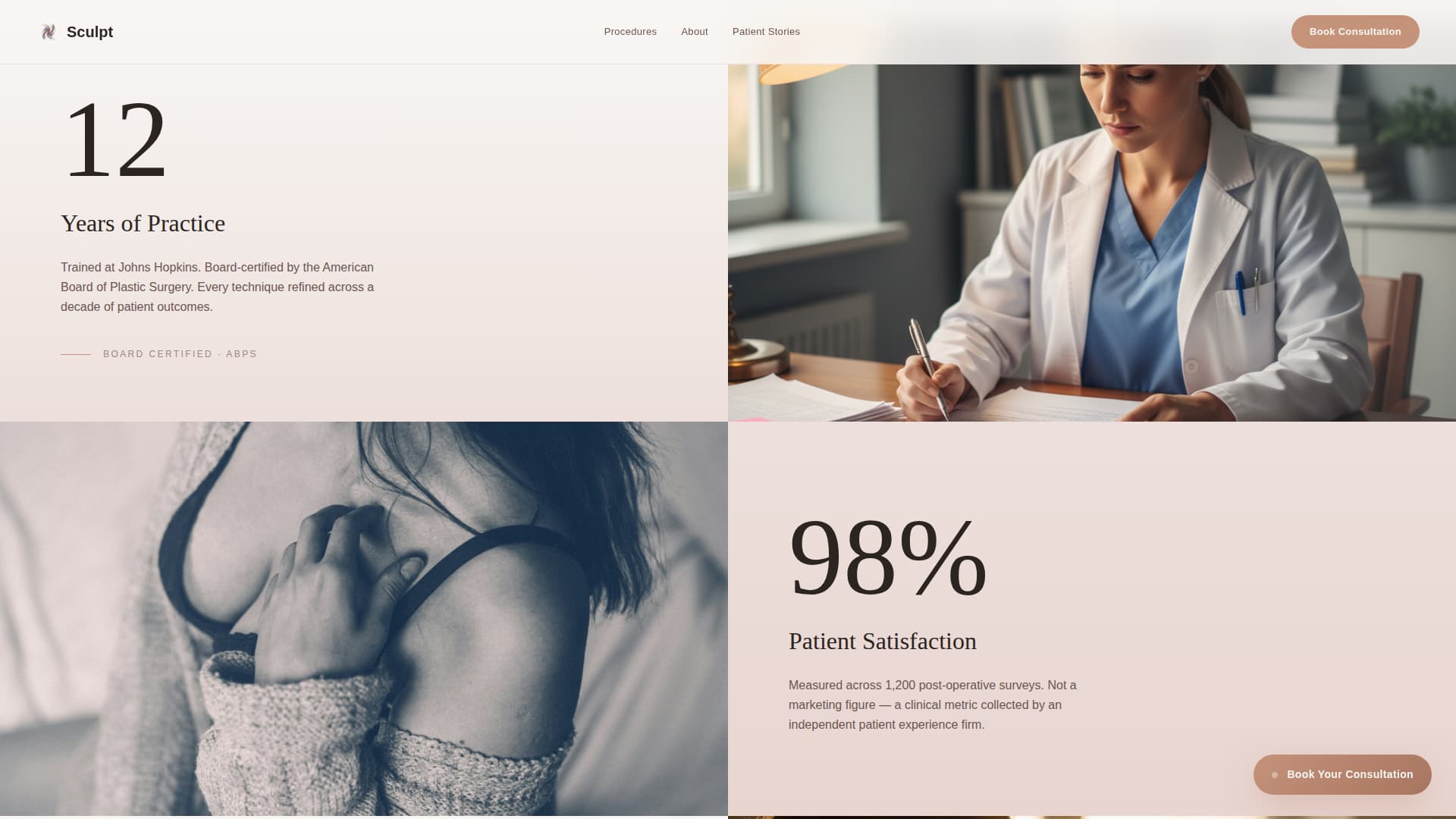 Sculpt - Precision Surgeon Landing Page Template