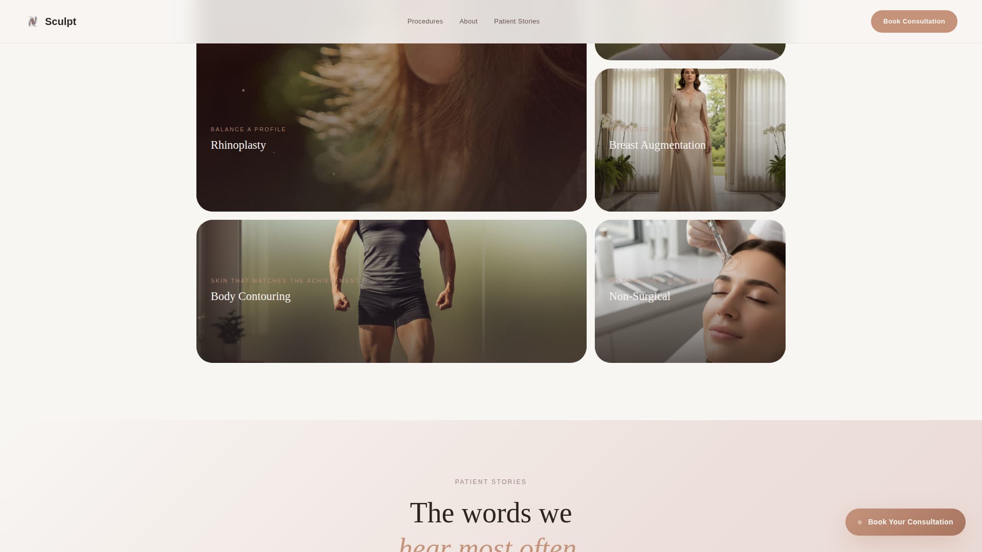 Sculpt - Precision Surgeon Landing Page Template