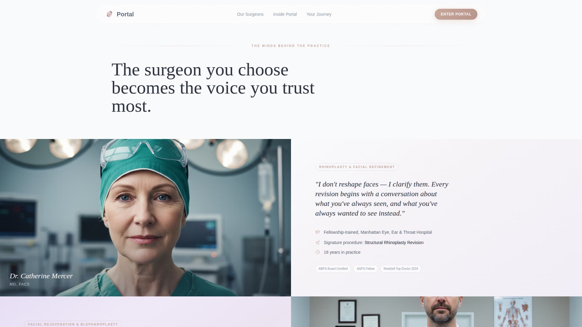 Portal - Exclusive Surgeon Landing Page Template