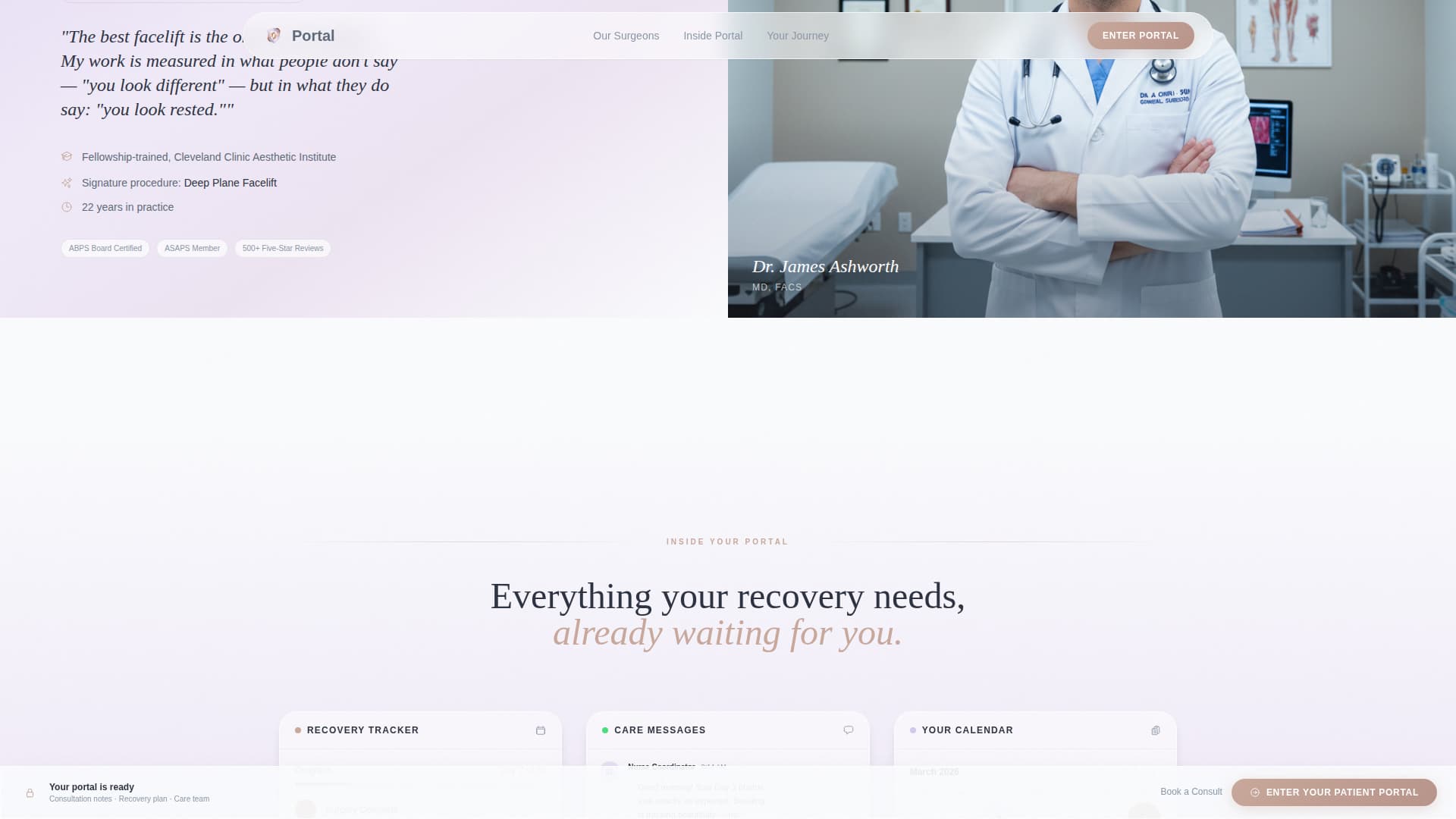 Portal - Exclusive Surgeon Landing Page Template
