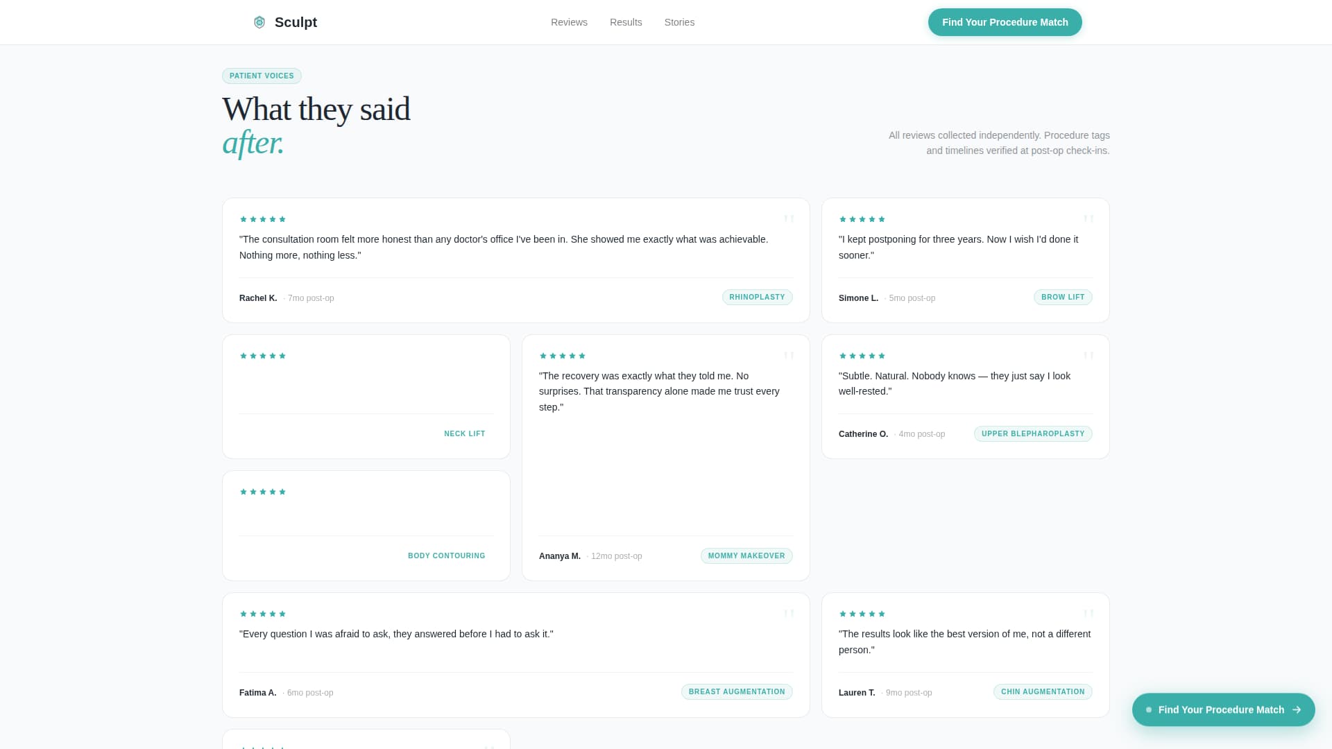 Sculpt - Trusted Plastic Surgeon Landing Page Template