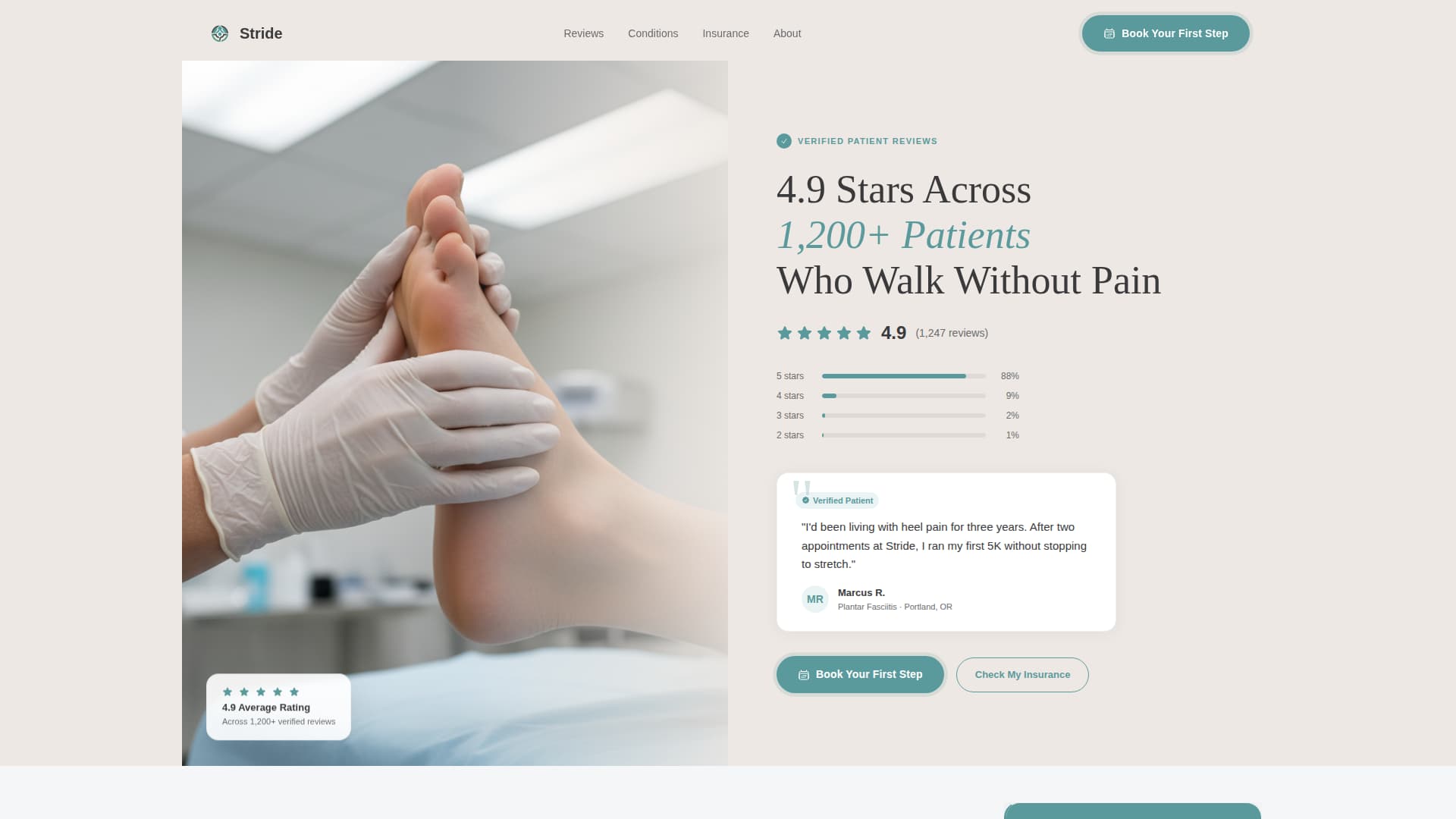 Podiatrist Specialist Booking Website Template