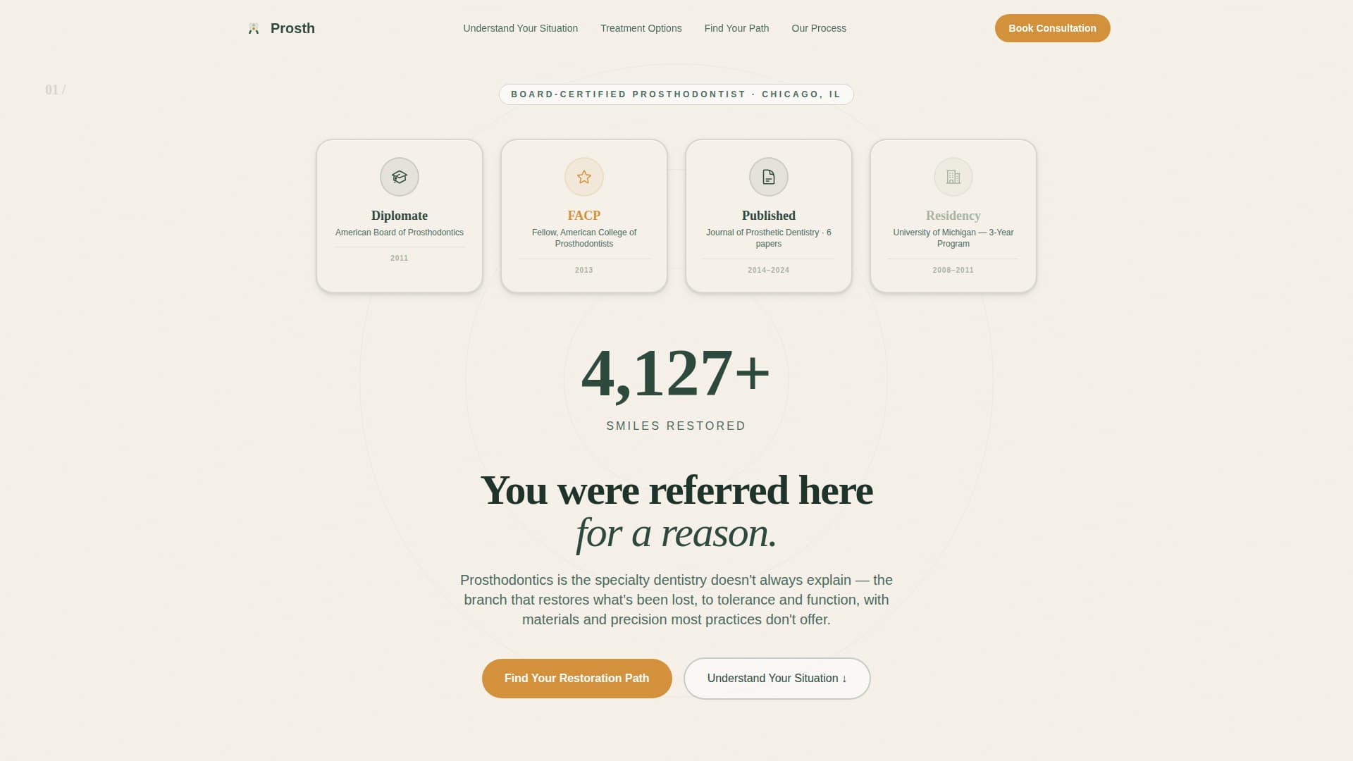 Prosthodontist Booking Website Template