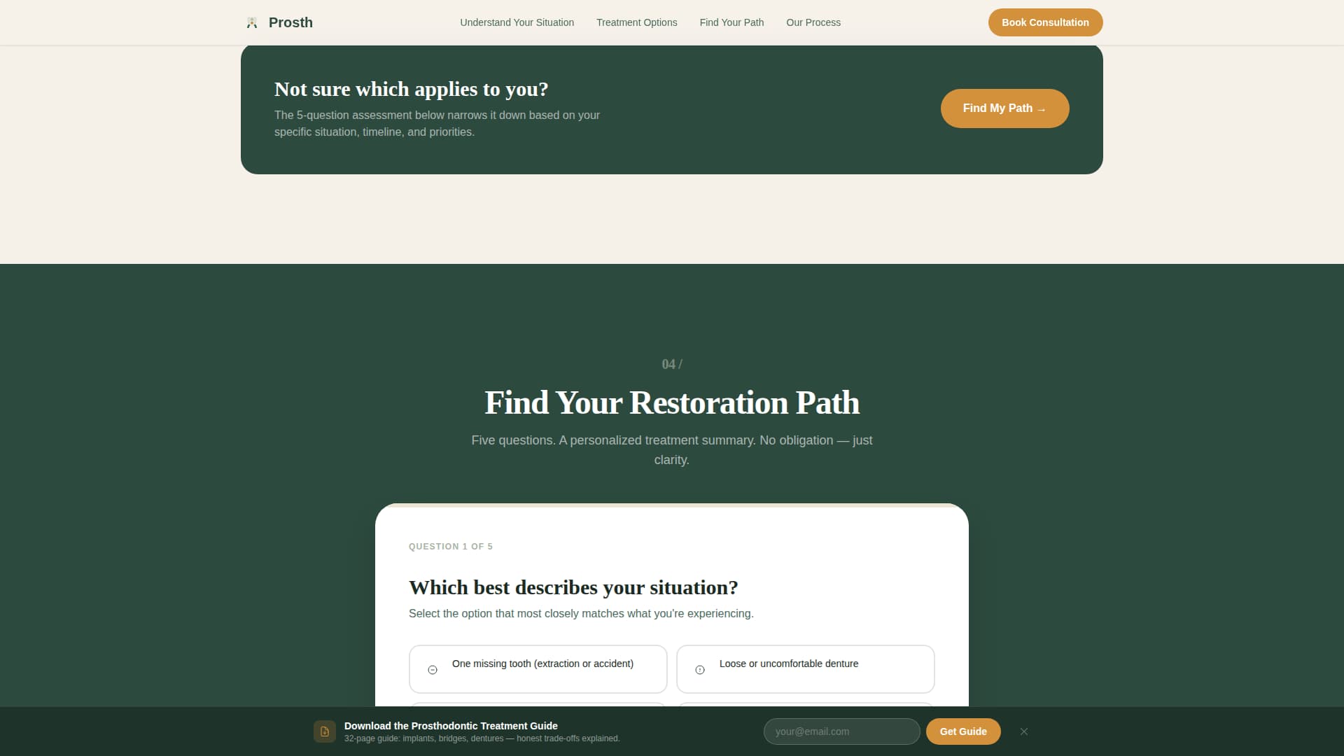 Prosthodontist Booking Website Template