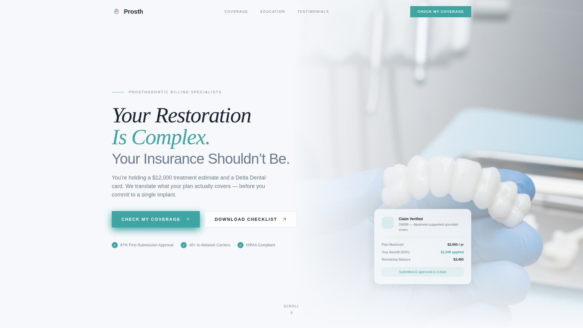 Prosthodontist Education Website Template