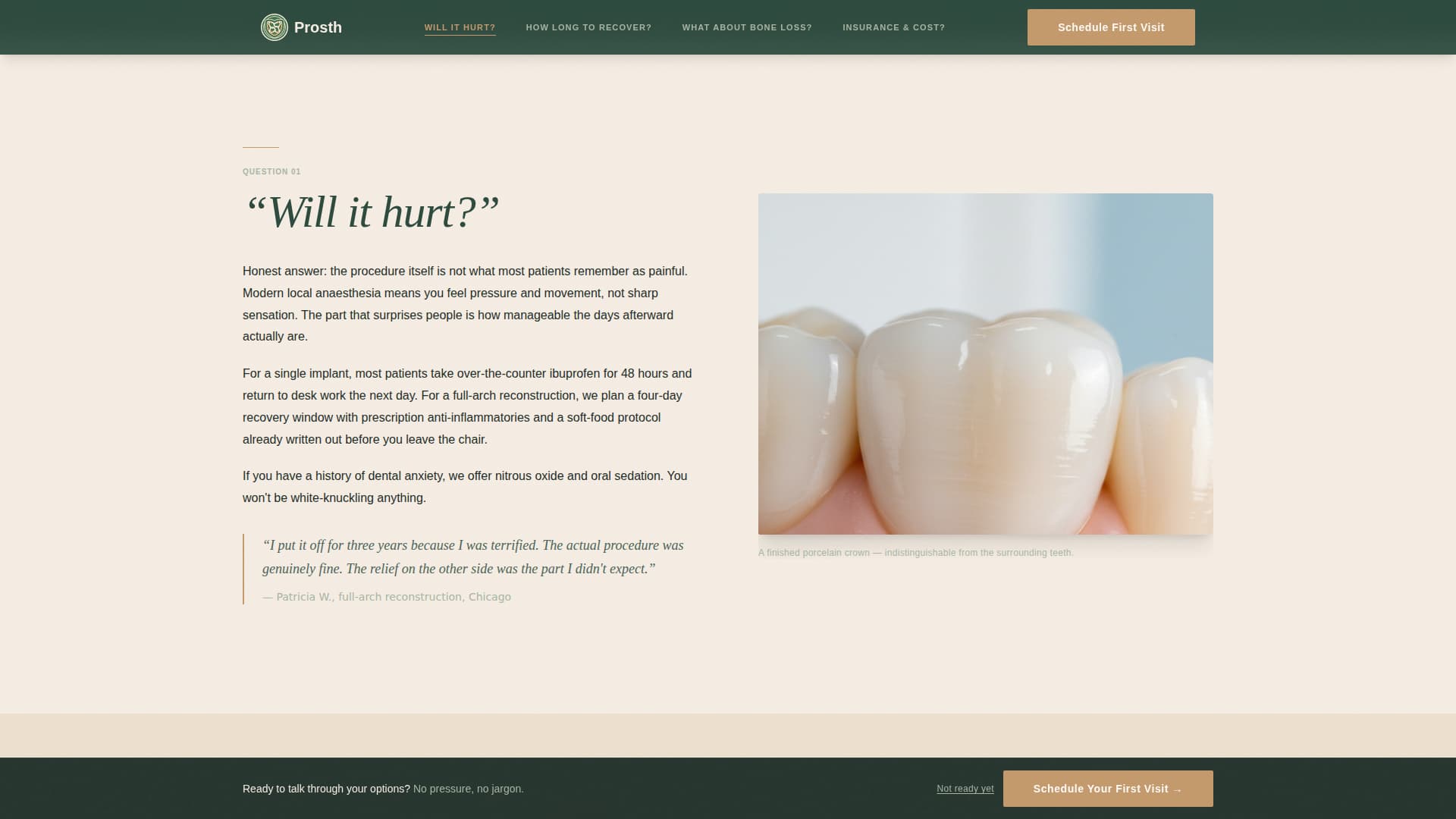 Prosthodontist Booking Website Template