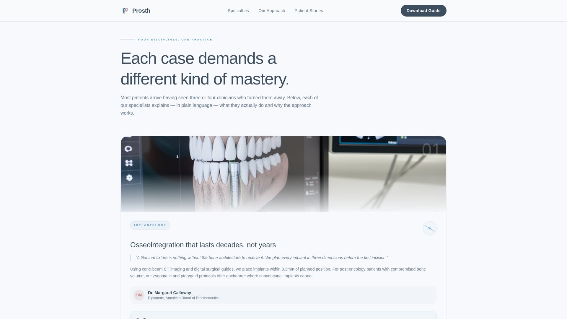 Prosthodontist Portfolio Website Template