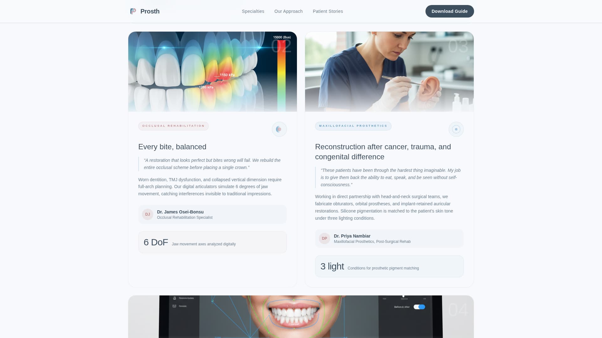 Prosthodontist Portfolio Website Template