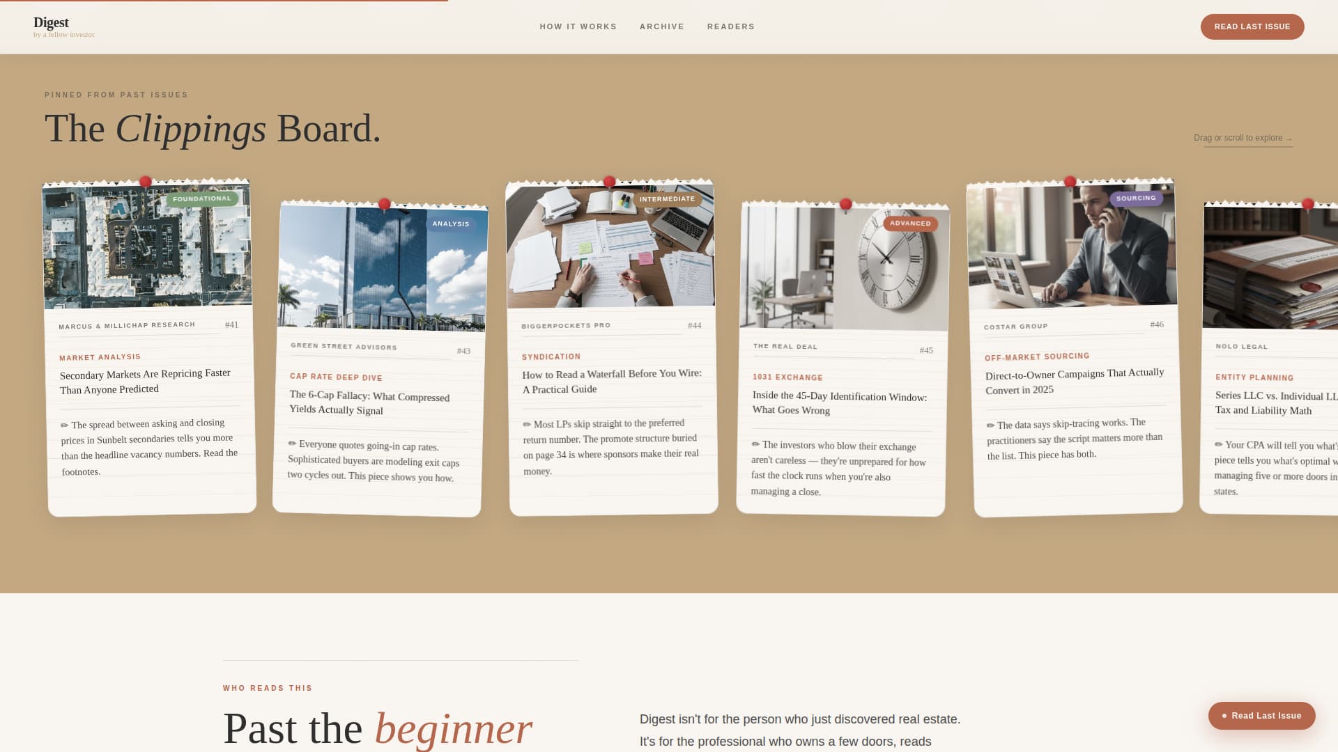Digest - Curated Real Estate Investing Landing Page Template