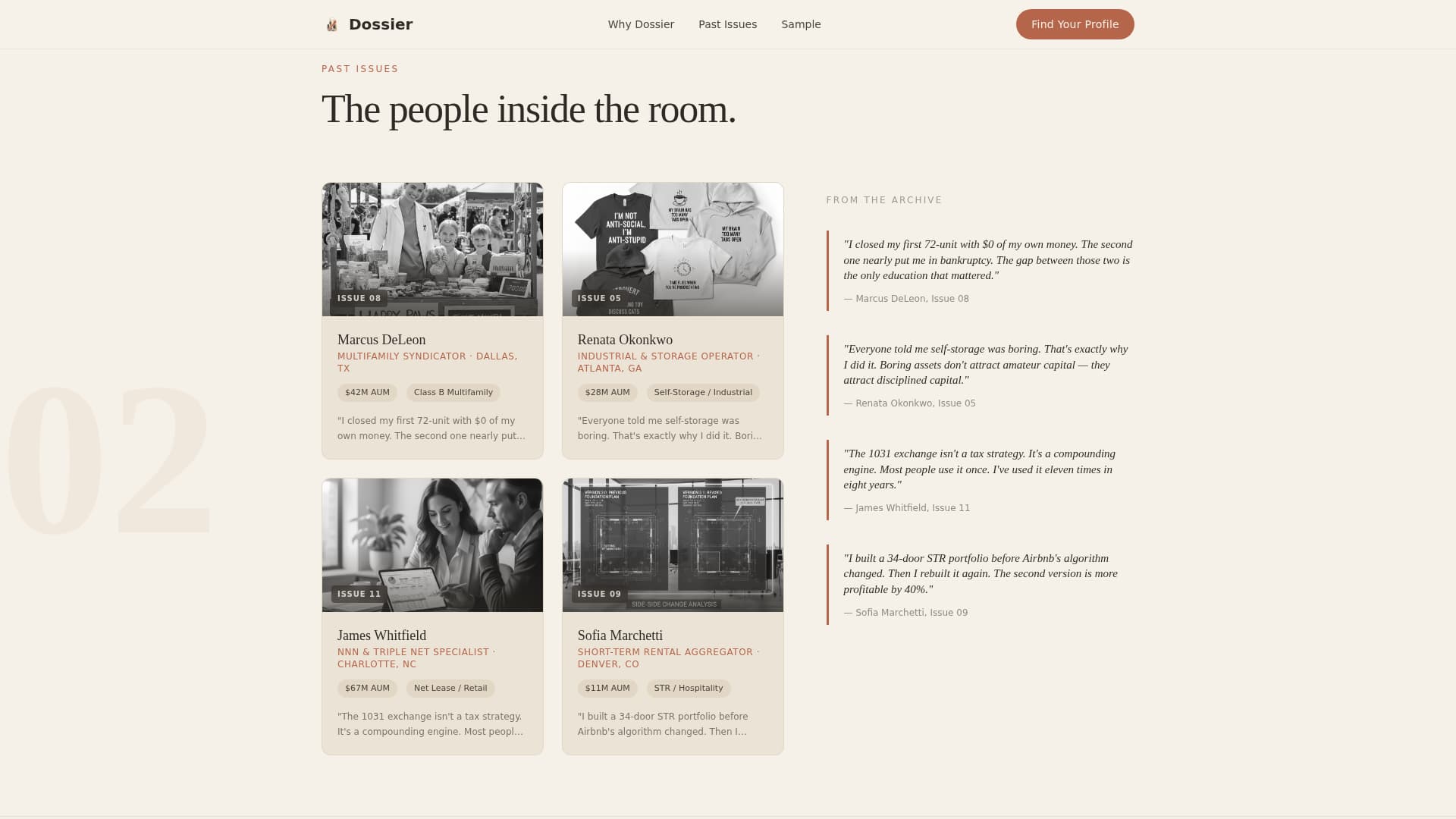 Dossier - Authoritative Real Estate Investing Landing Page Template