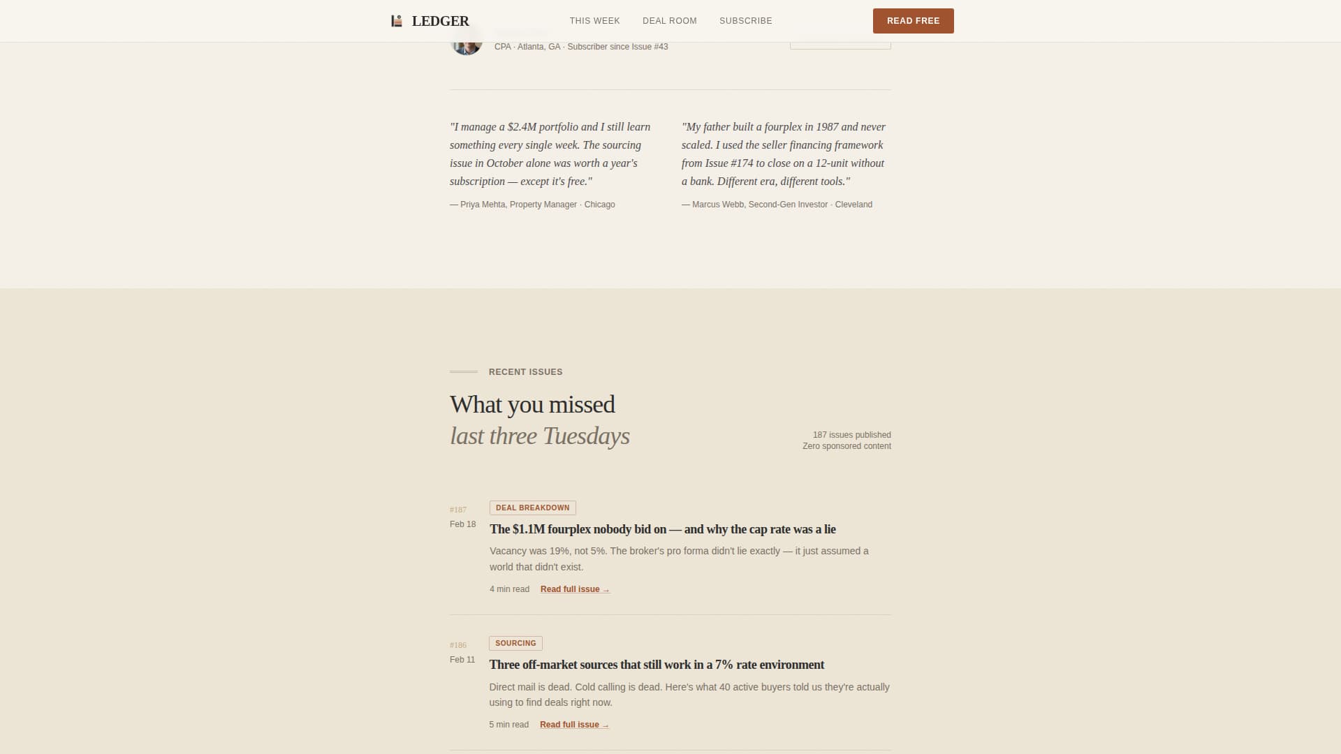 Real Estate Investing Newsletter Blog Website Template