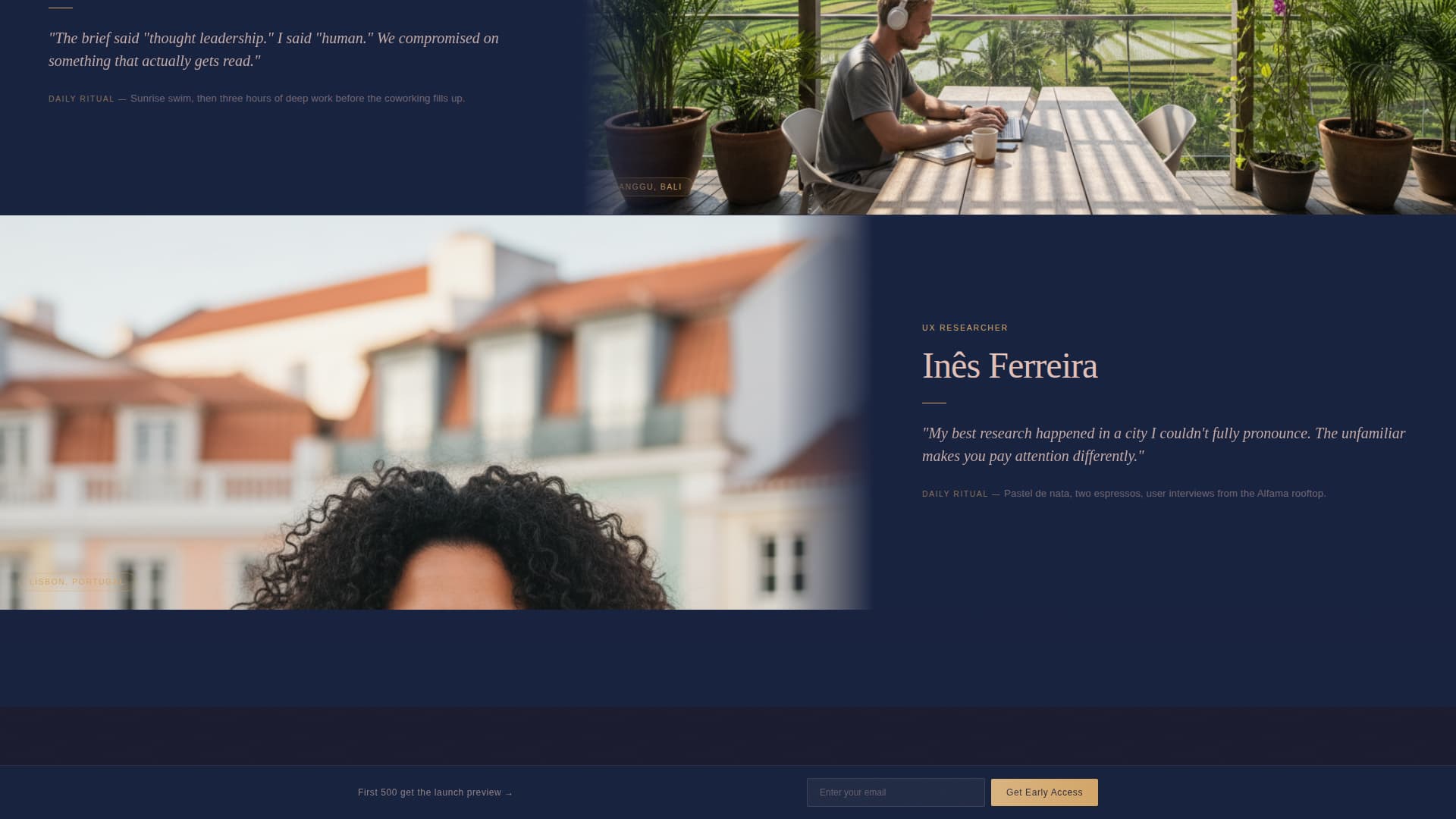 Nomad - Cinematic Digital Nomad Landing Page Template