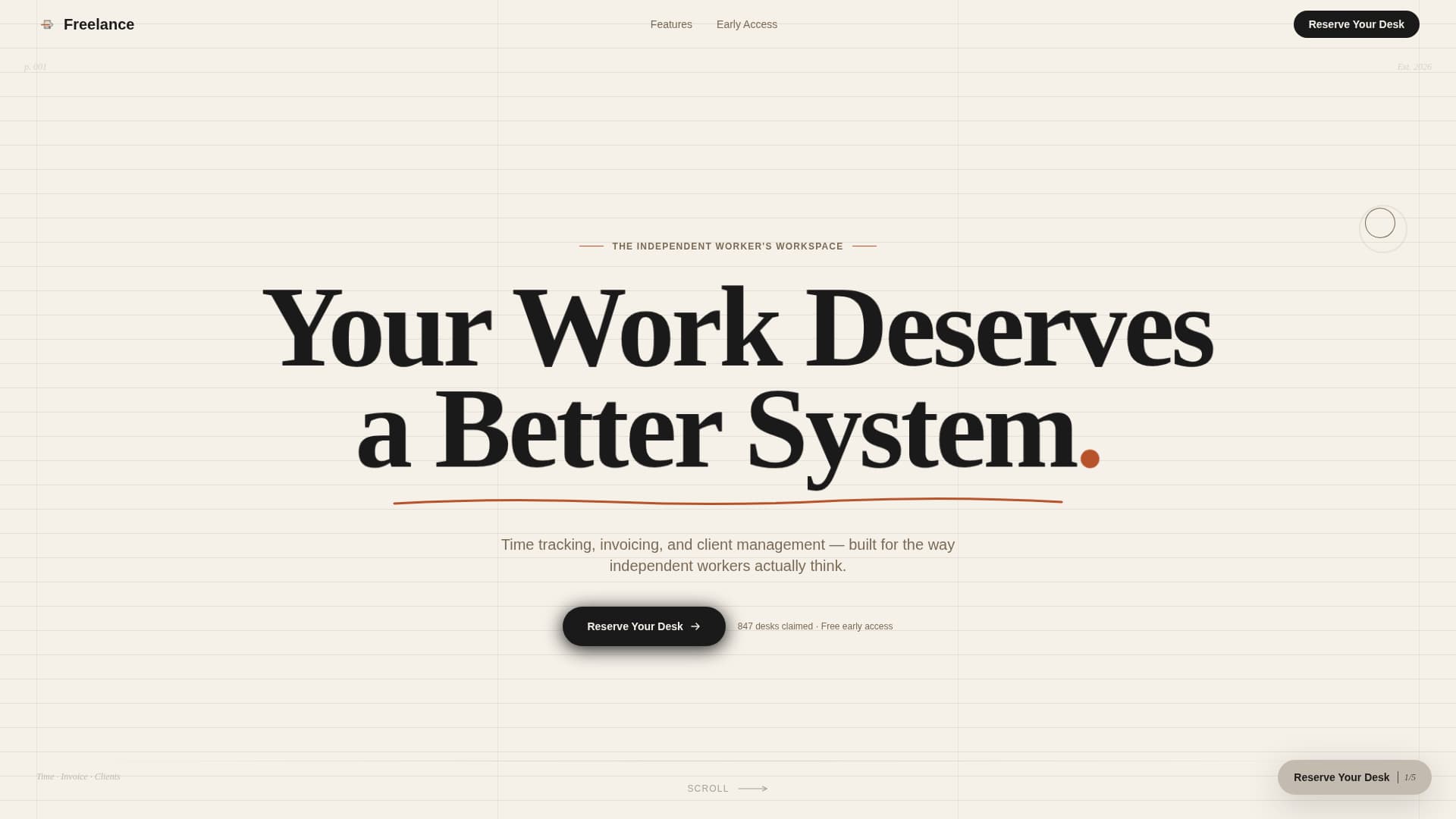 Freelance - Crafted Independent Work Landing Page Template