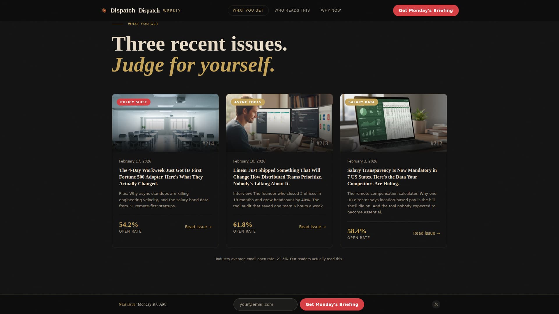 Dispatch - Cinematic Remote Work Landing Page Template