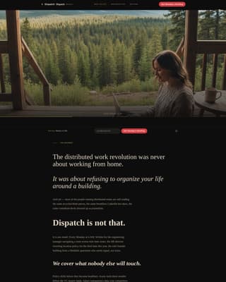 Dispatch - Cinematic Remote Work Landing Page Template