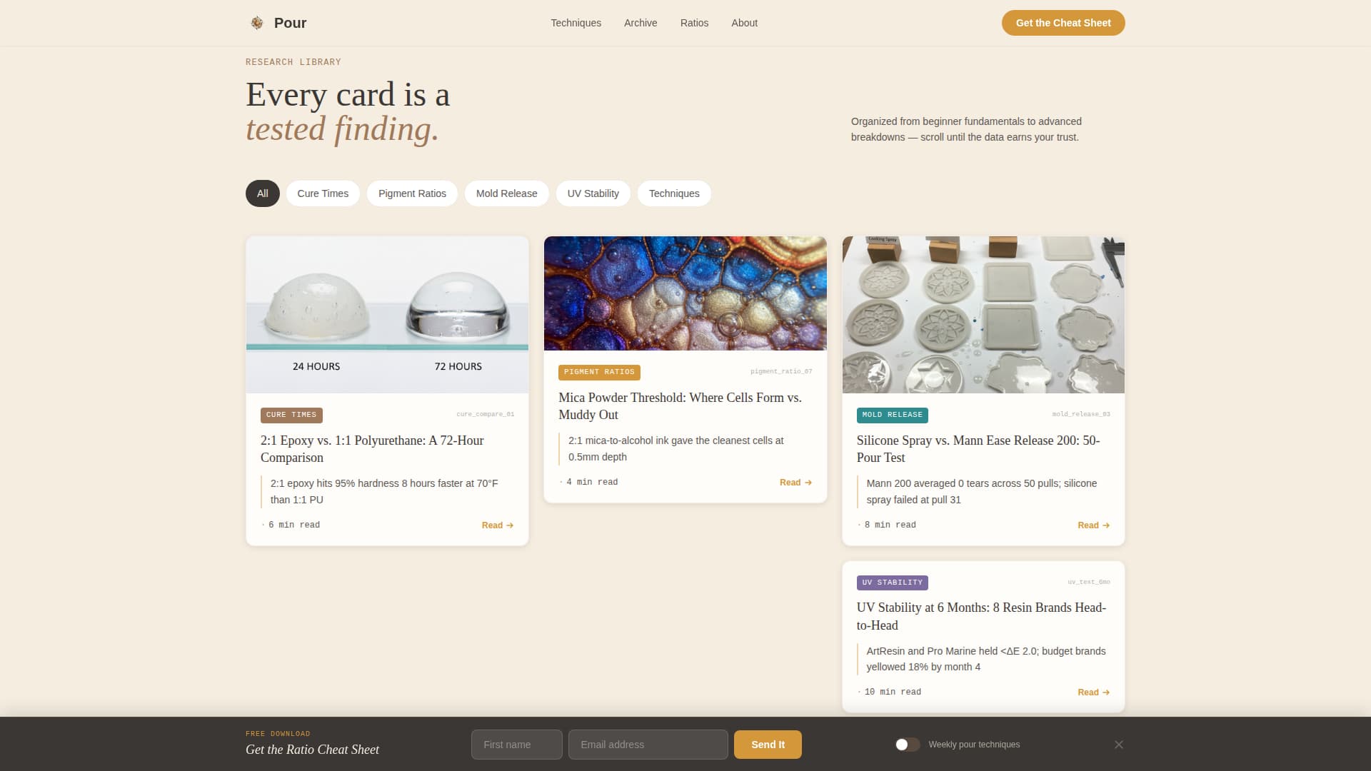 Resin Art & Craft Content Blog Website Template