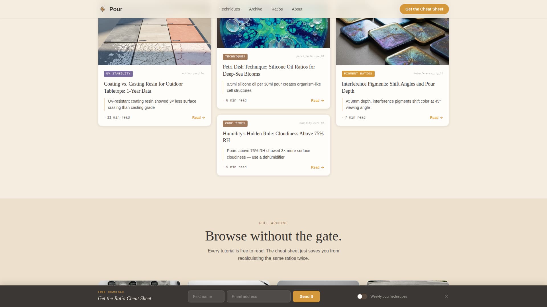 Resin Art & Craft Content Blog Website Template