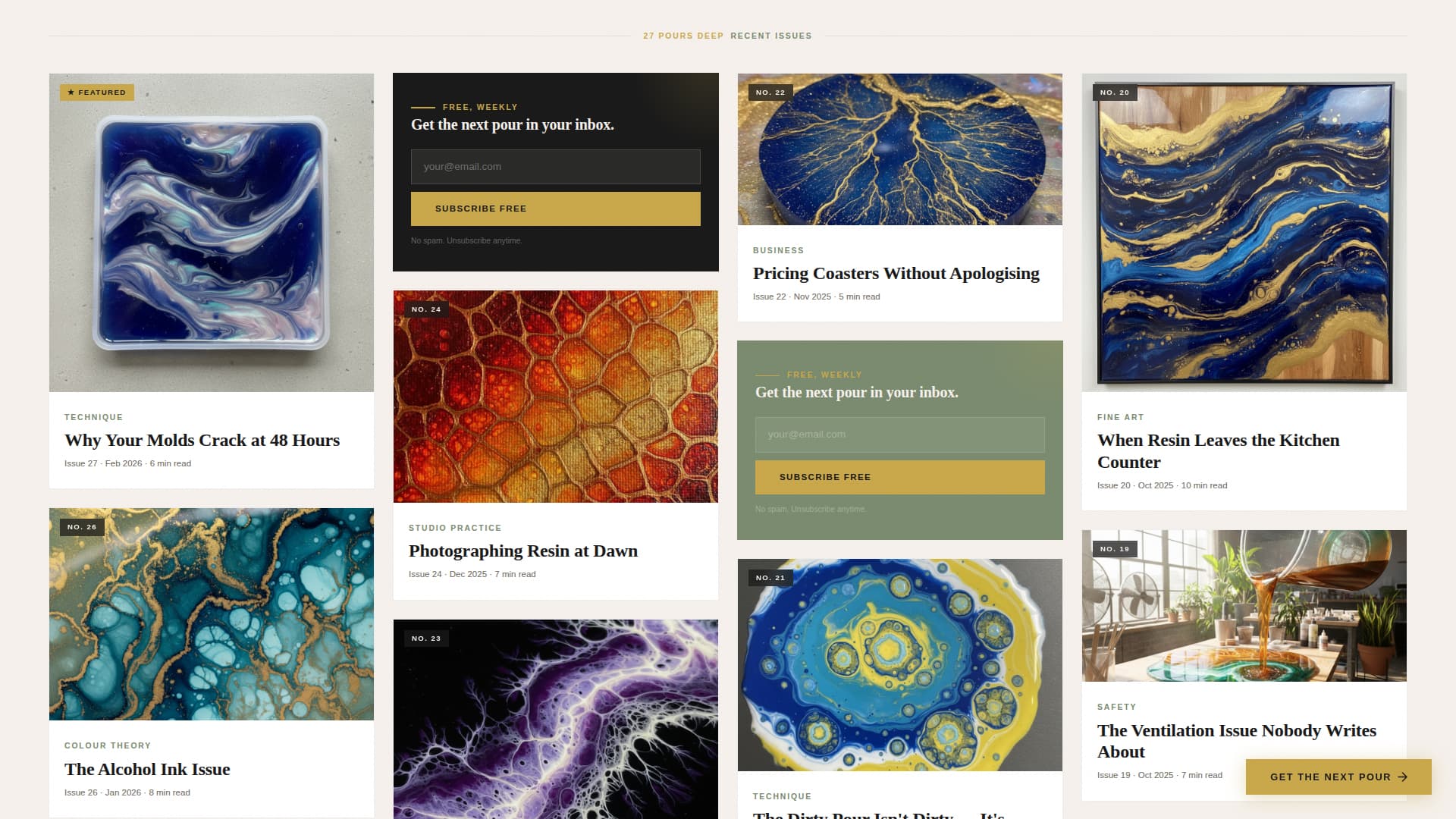 Pour - Stunning Resin Art Landing Page Template