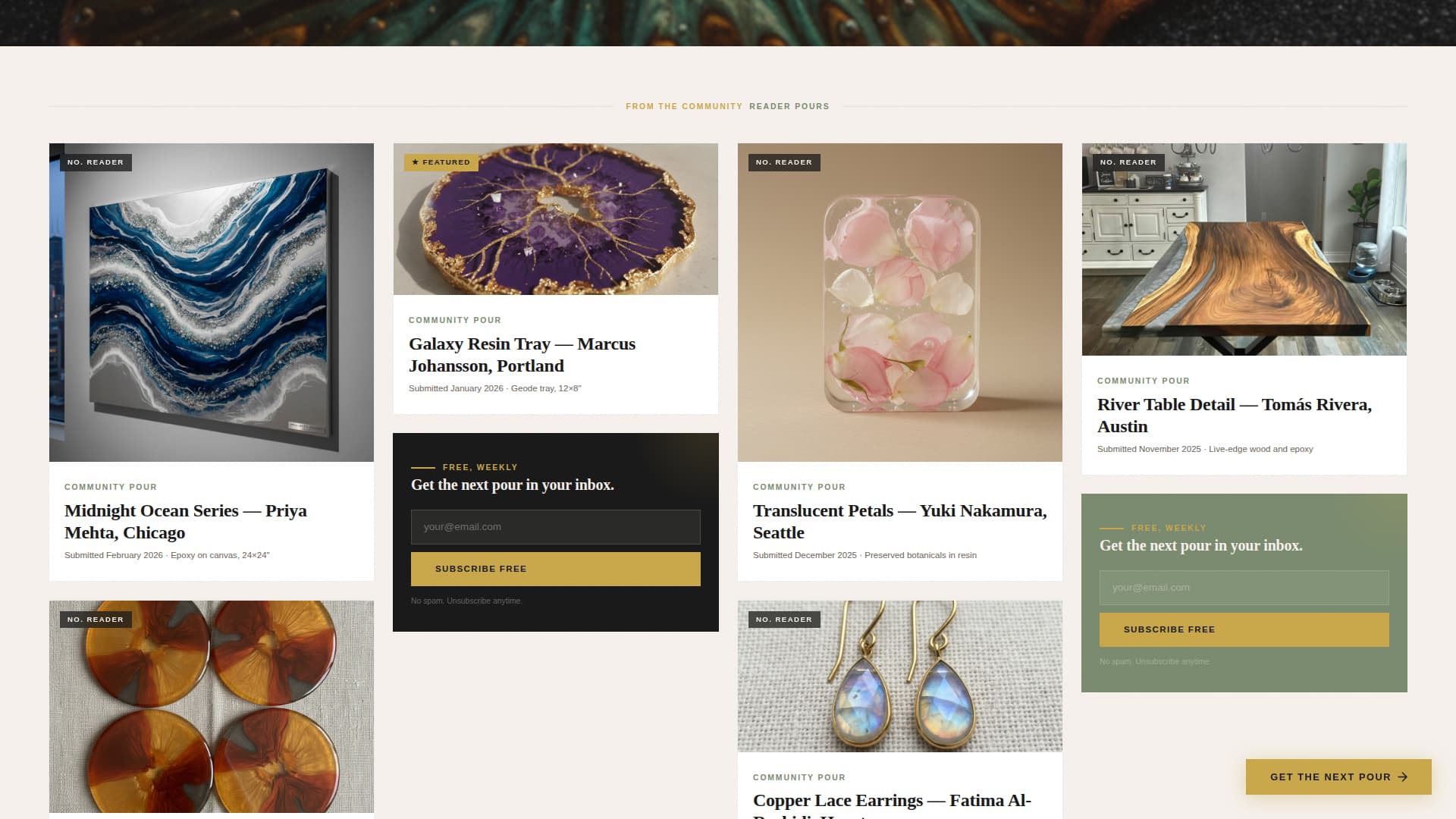 Pour - Stunning Resin Art Landing Page Template