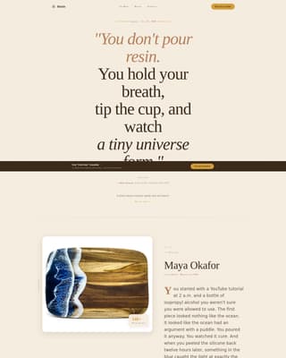 Resin Art & Craft Content Specialist Blog Website Template
